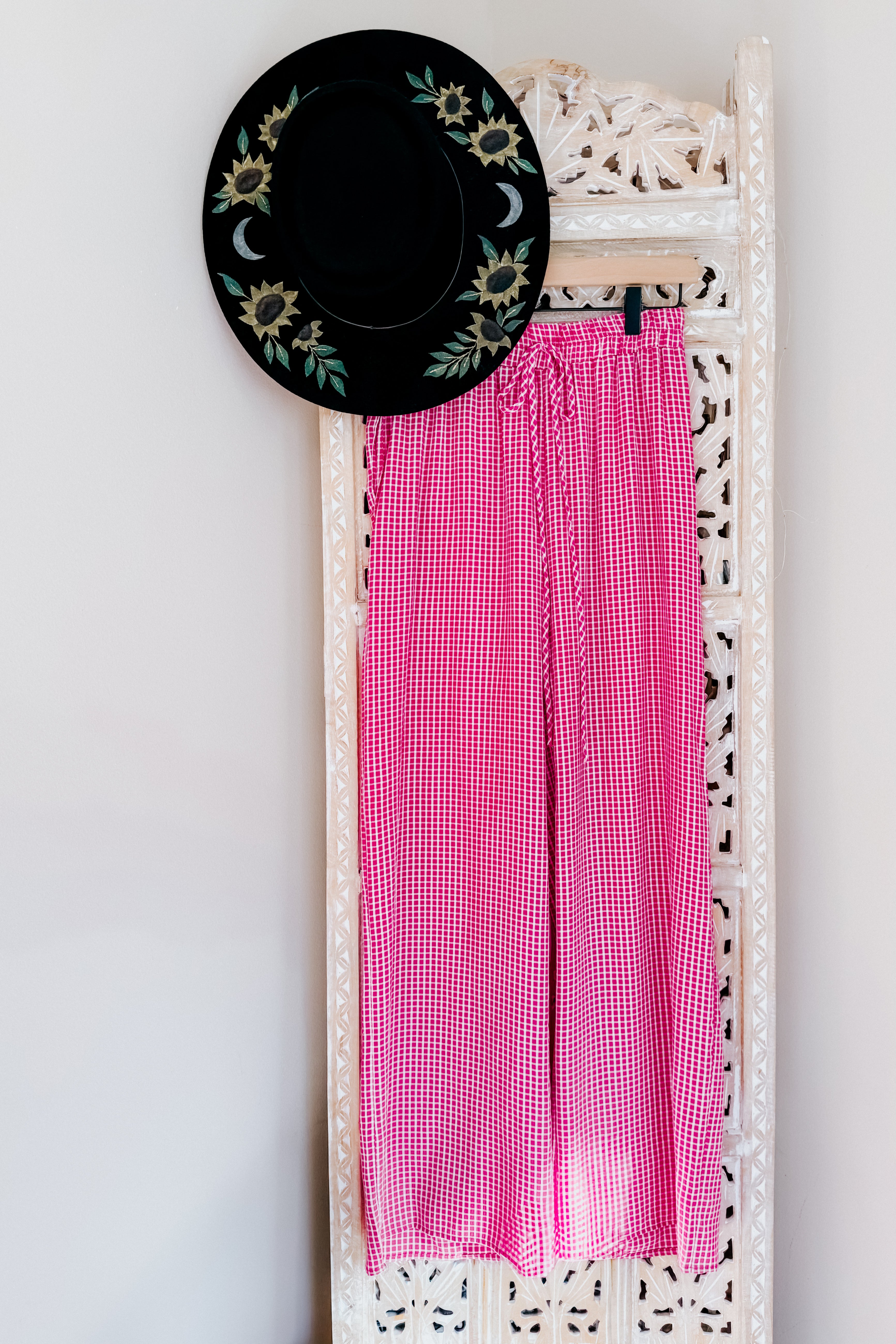 In The Groove Checkered Print Pants • Pink