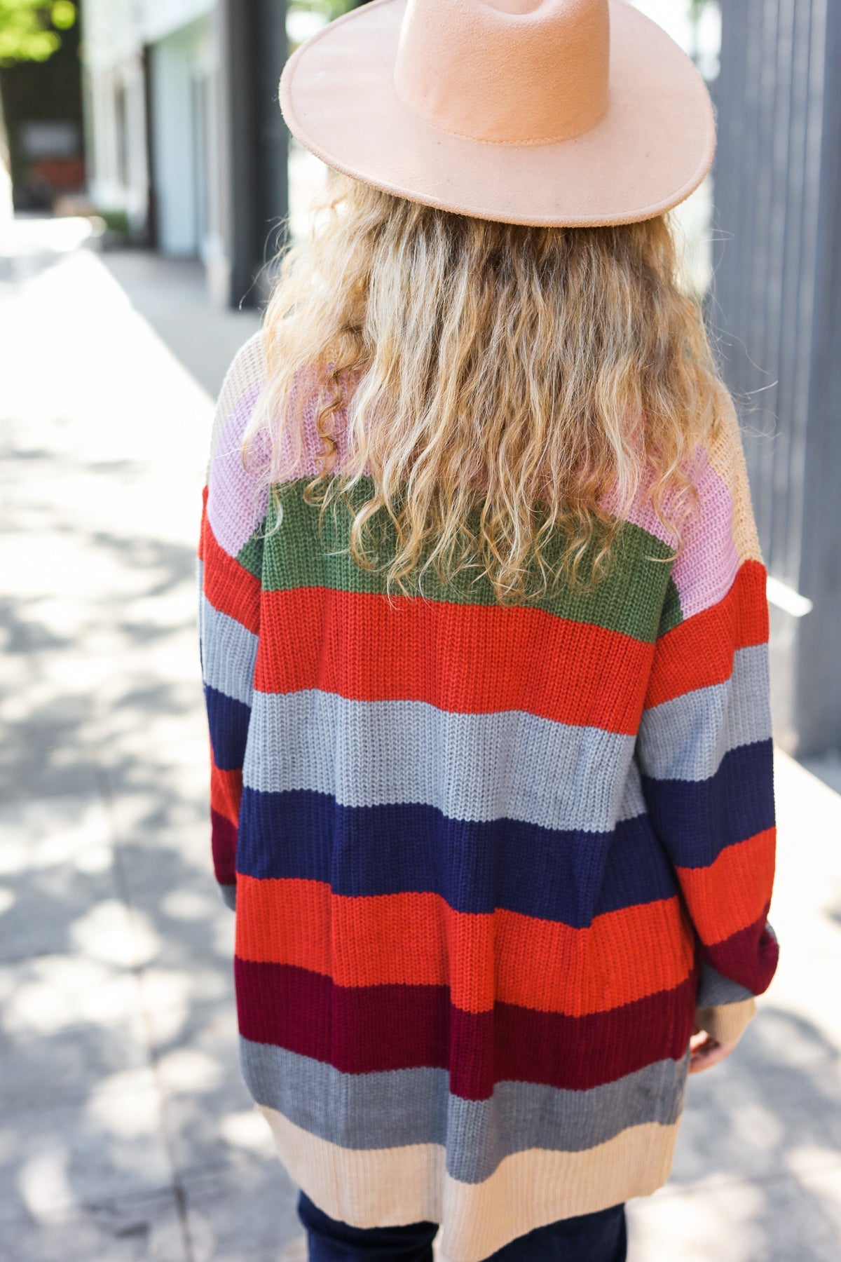 Just A Dream Striped Slouchy Cardigan