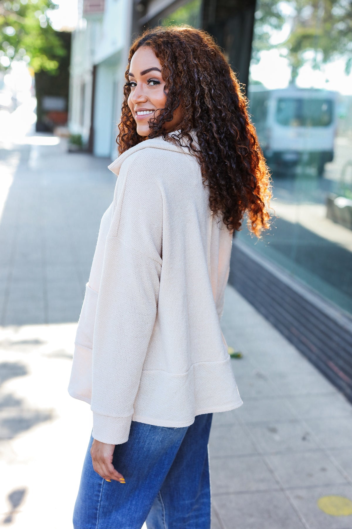 Easy Living Textured Knit Sweater • Oatmeal