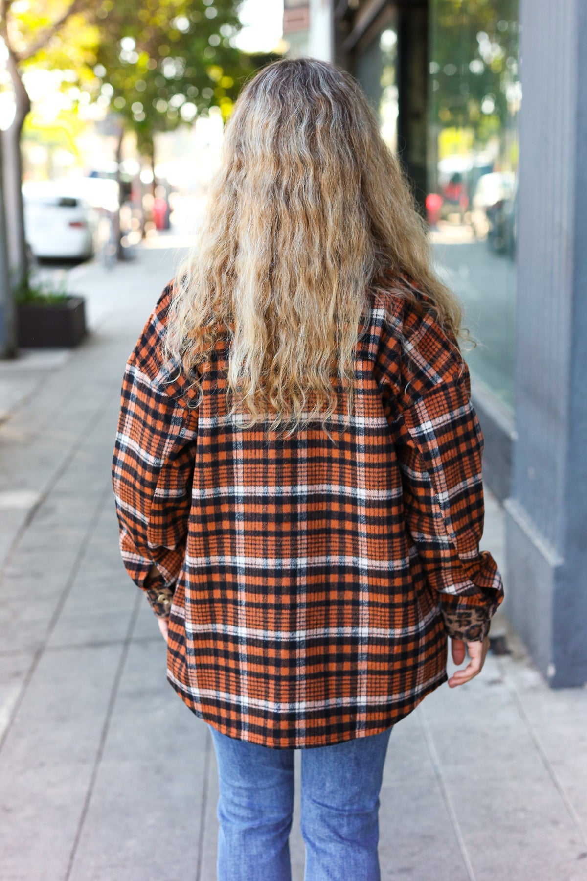 Minding Me Plaid & Animal Print Button Down Shacket