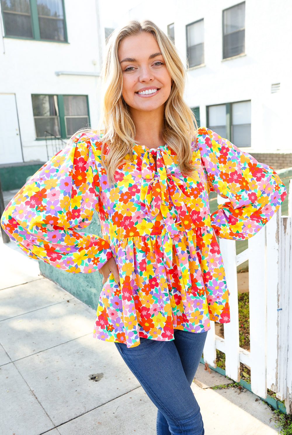 Field Of Dreams Babydoll Floral Top