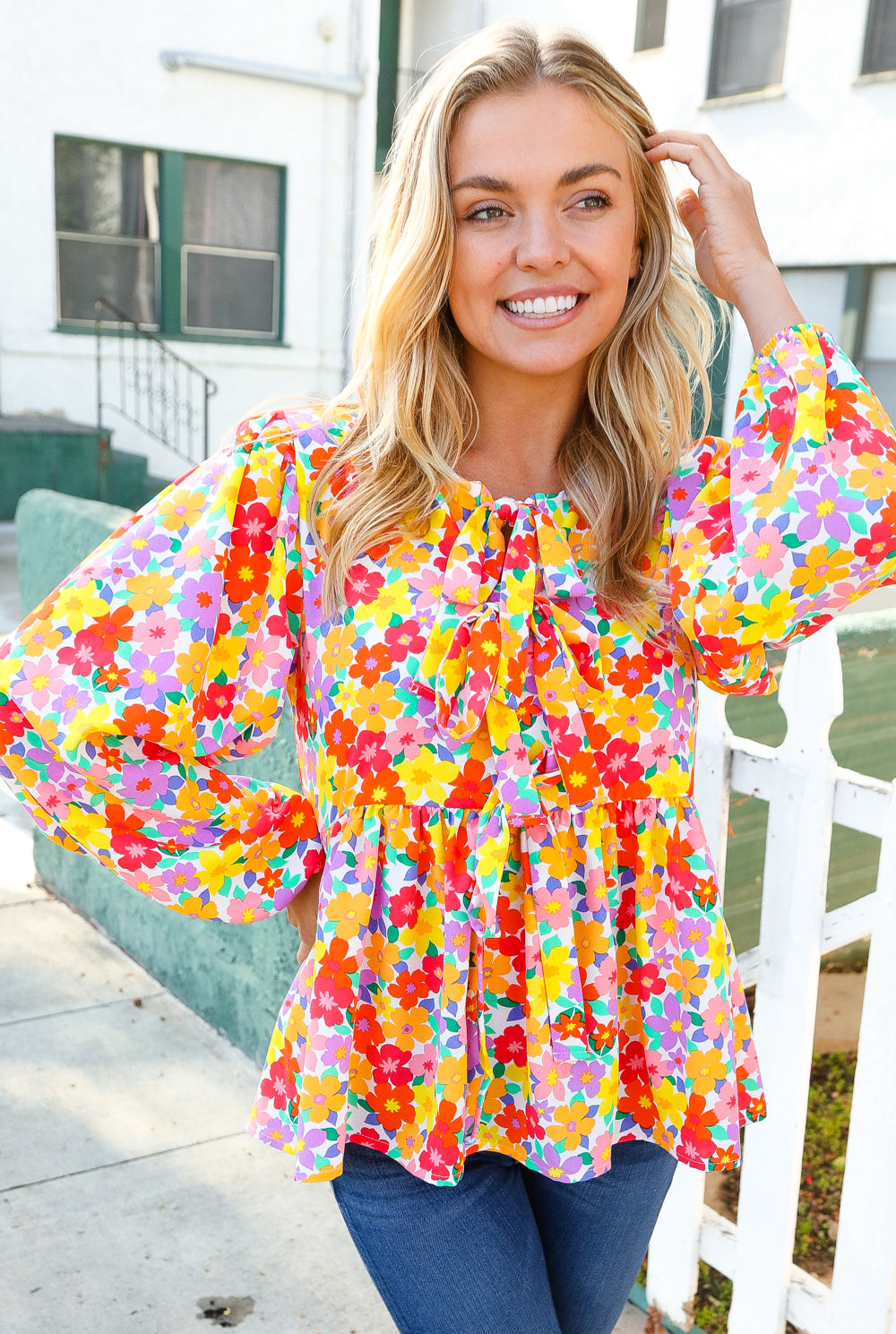 Field Of Dreams Babydoll Floral Top