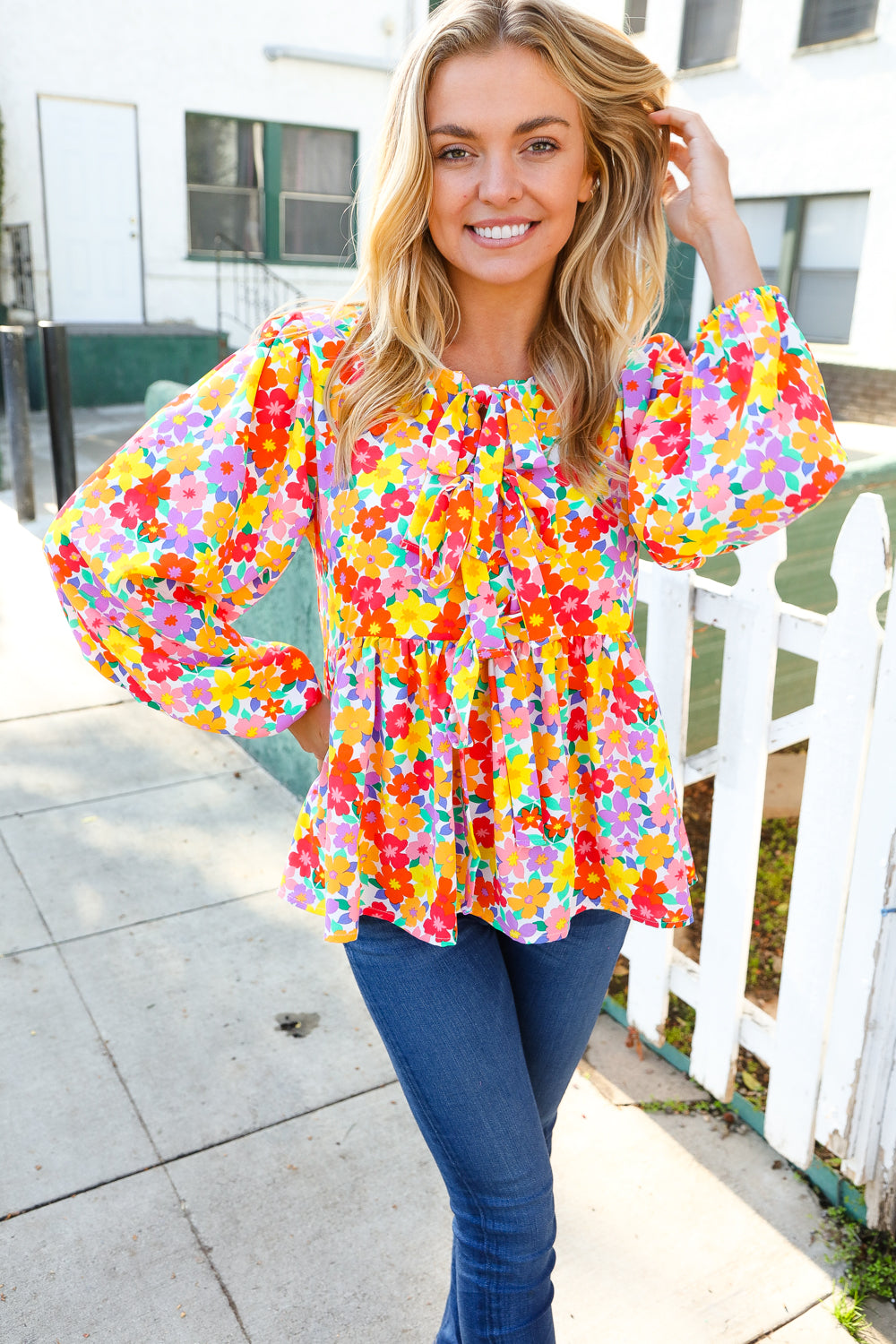 Field Of Dreams Babydoll Floral Top