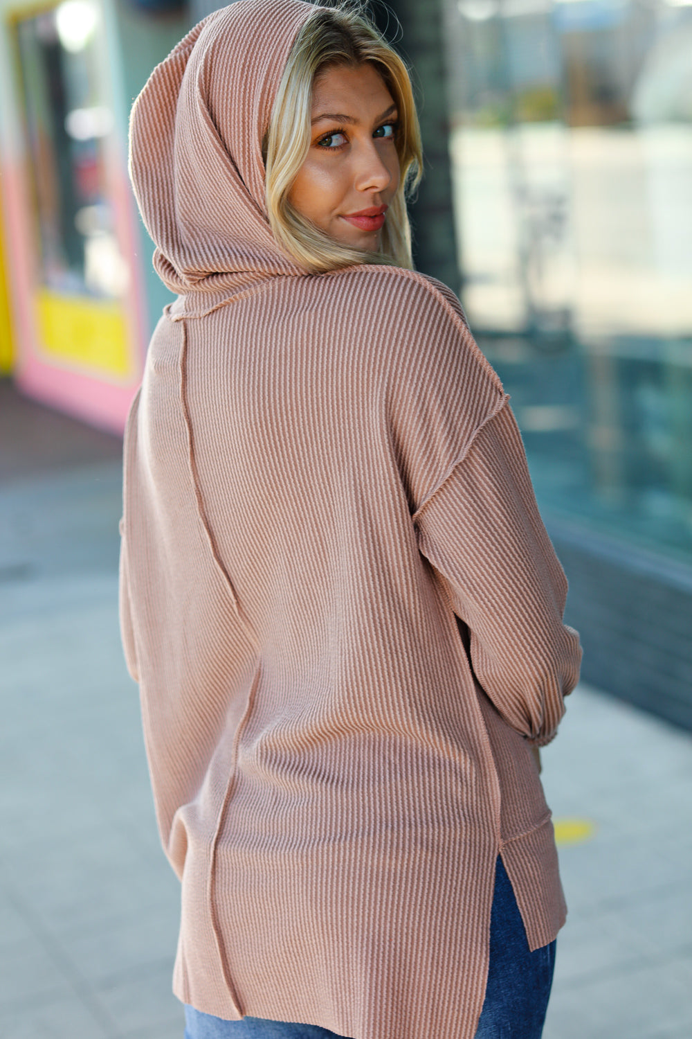 Comfy hoodie discount oversized knit sweatshirt