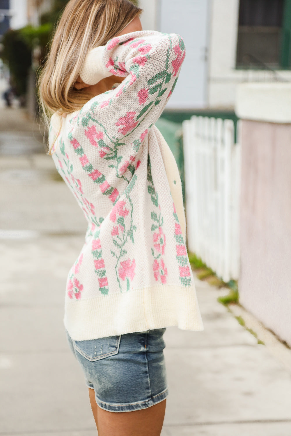 Don’t Wanna Go Jacquard Floral Button Down Cardigan