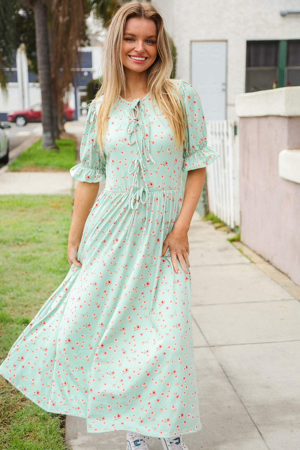 Come A Day Ditzy Floral Fit & Flare Dress