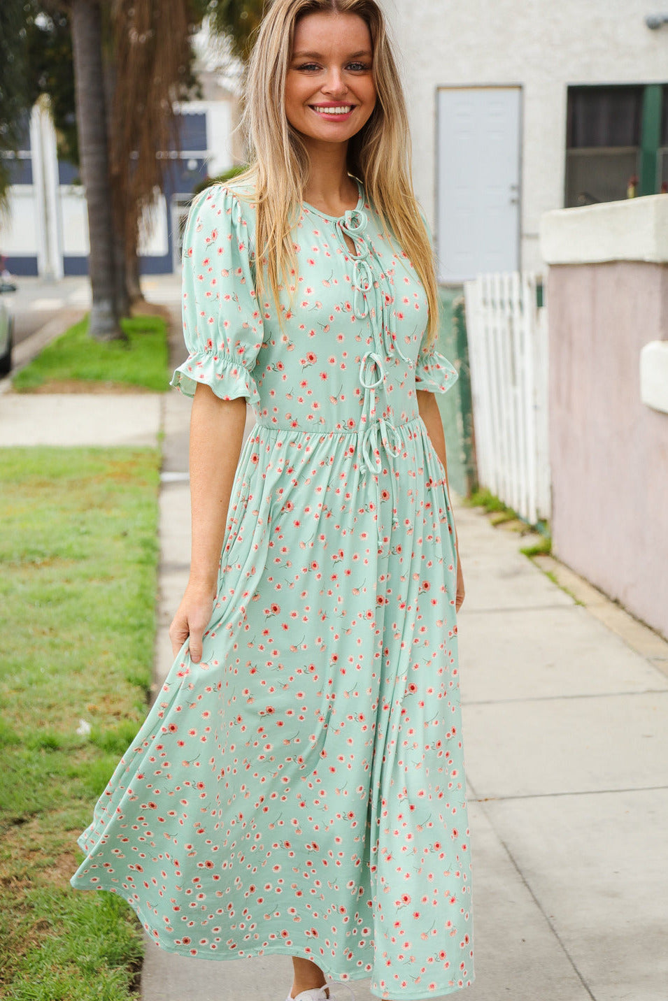 Come A Day Ditzy Floral Fit & Flare Dress