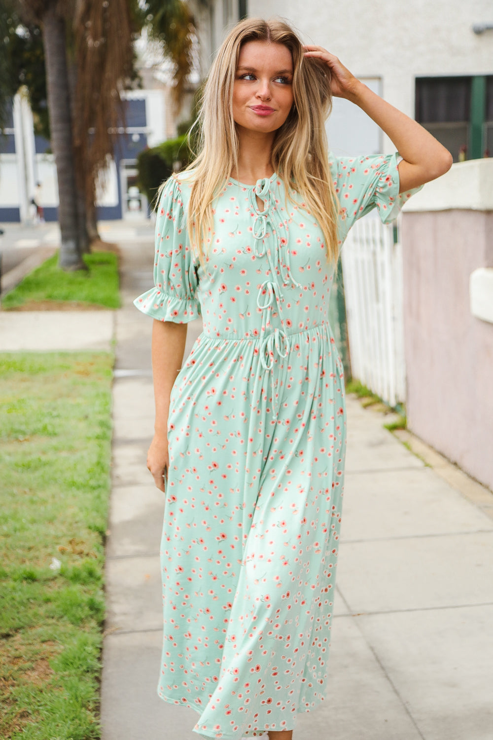 Come A Day Ditzy Floral Fit & Flare Dress