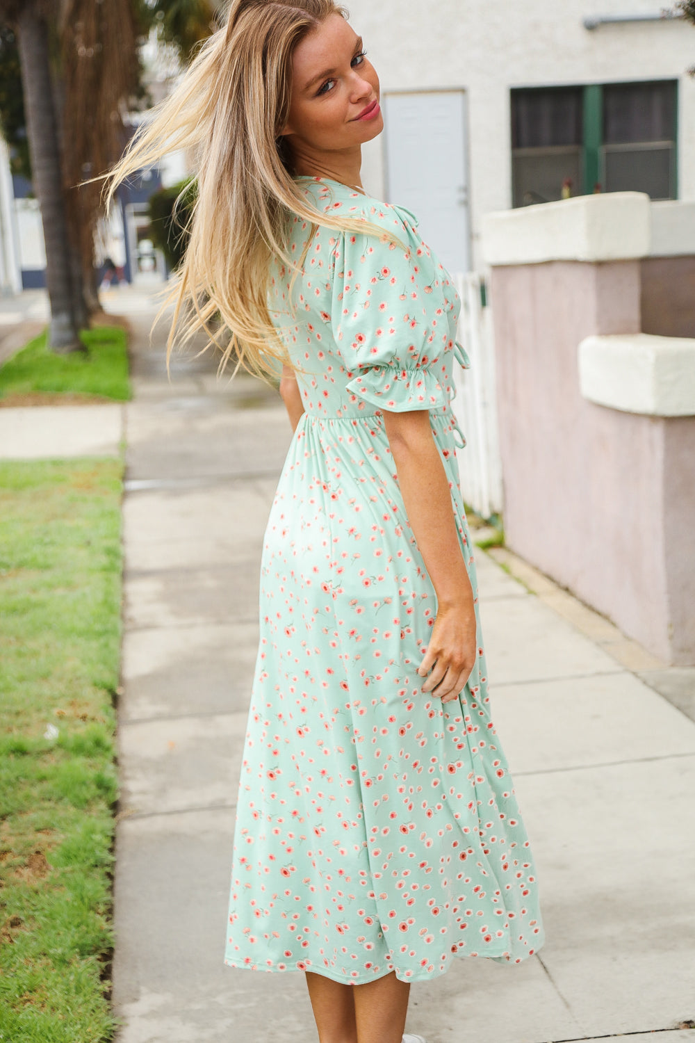 Come A Day Ditzy Floral Fit & Flare Dress