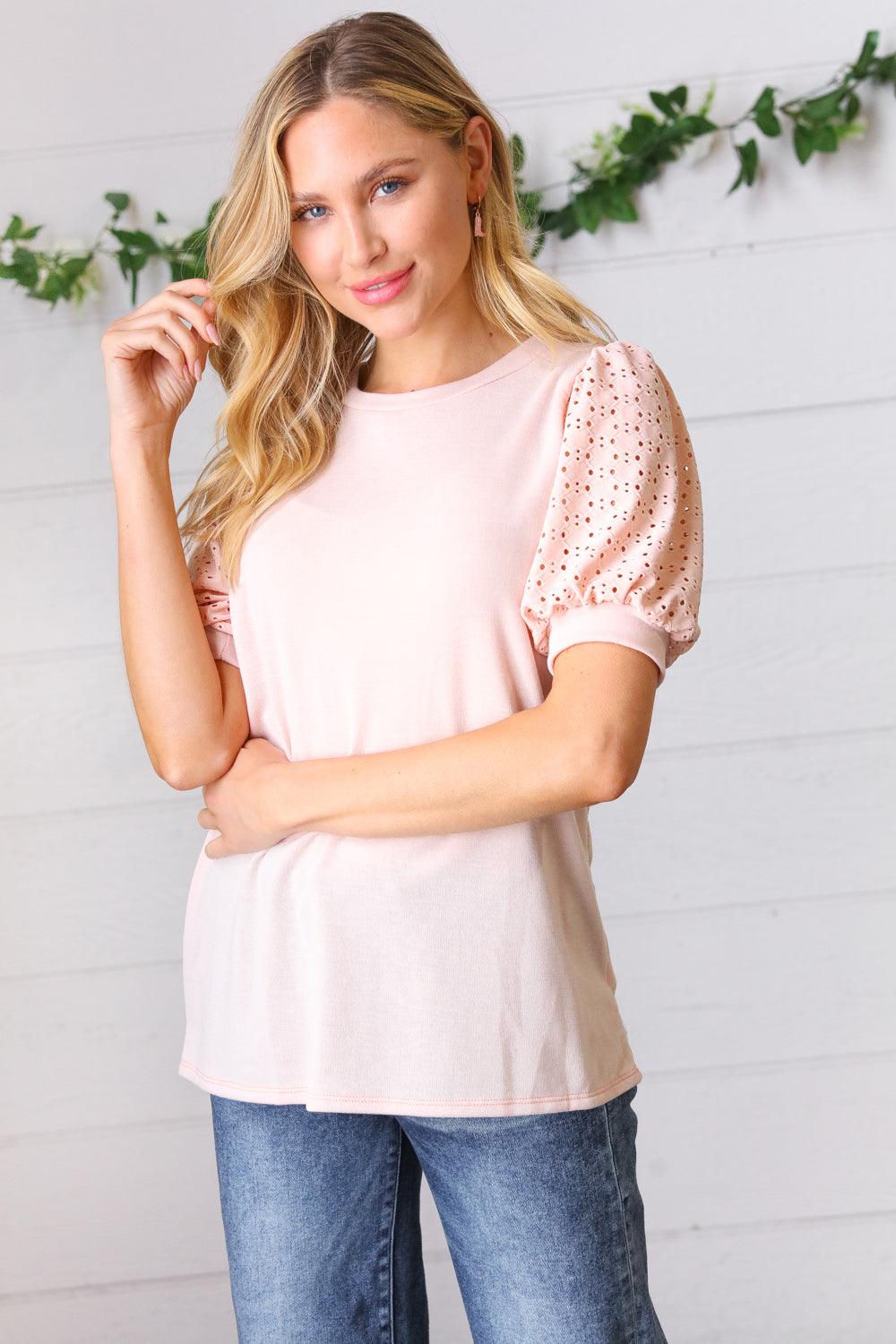 Weekday Puff Sleeve French Terry Top