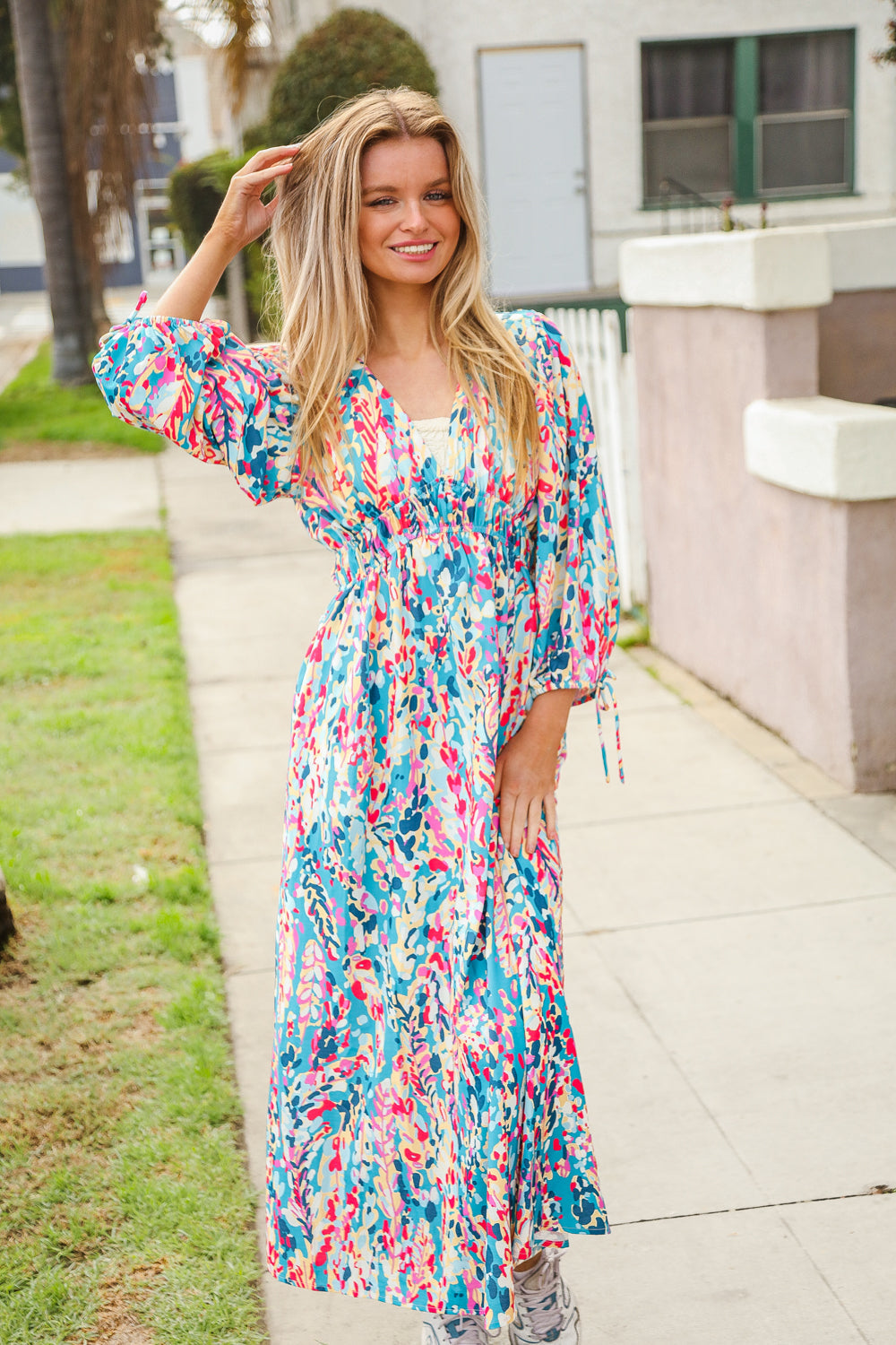 I’ll Be There Vintage Floral Print Midi Dress