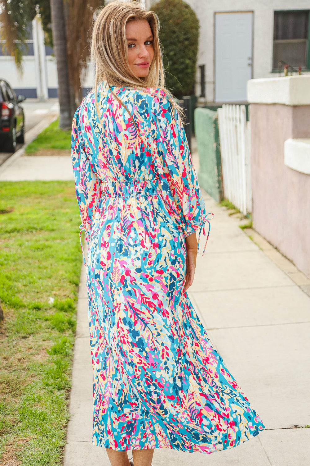 I’ll Be There Vintage Floral Print Midi Dress