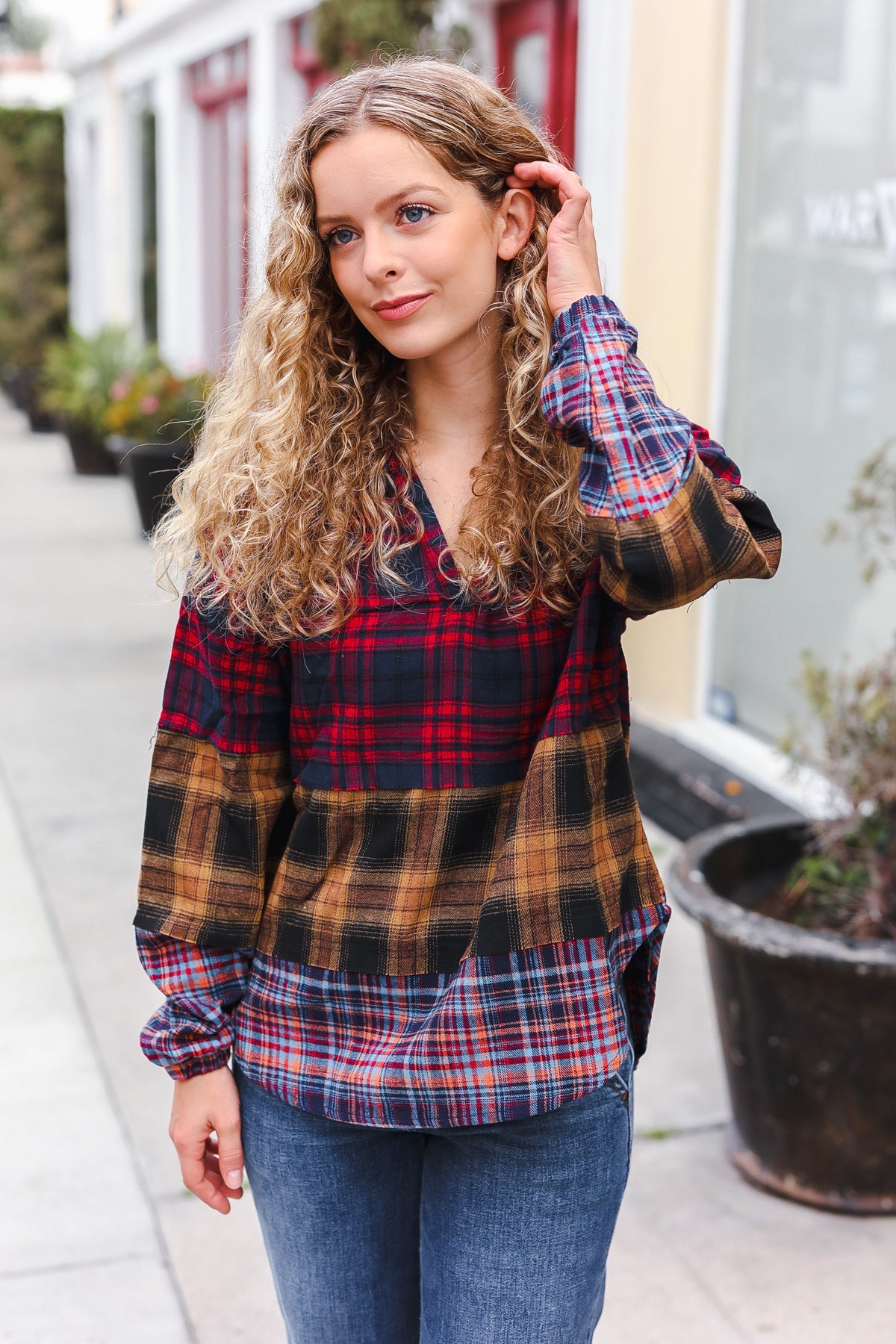 Fall Into You Plaid Flannel Hoodie