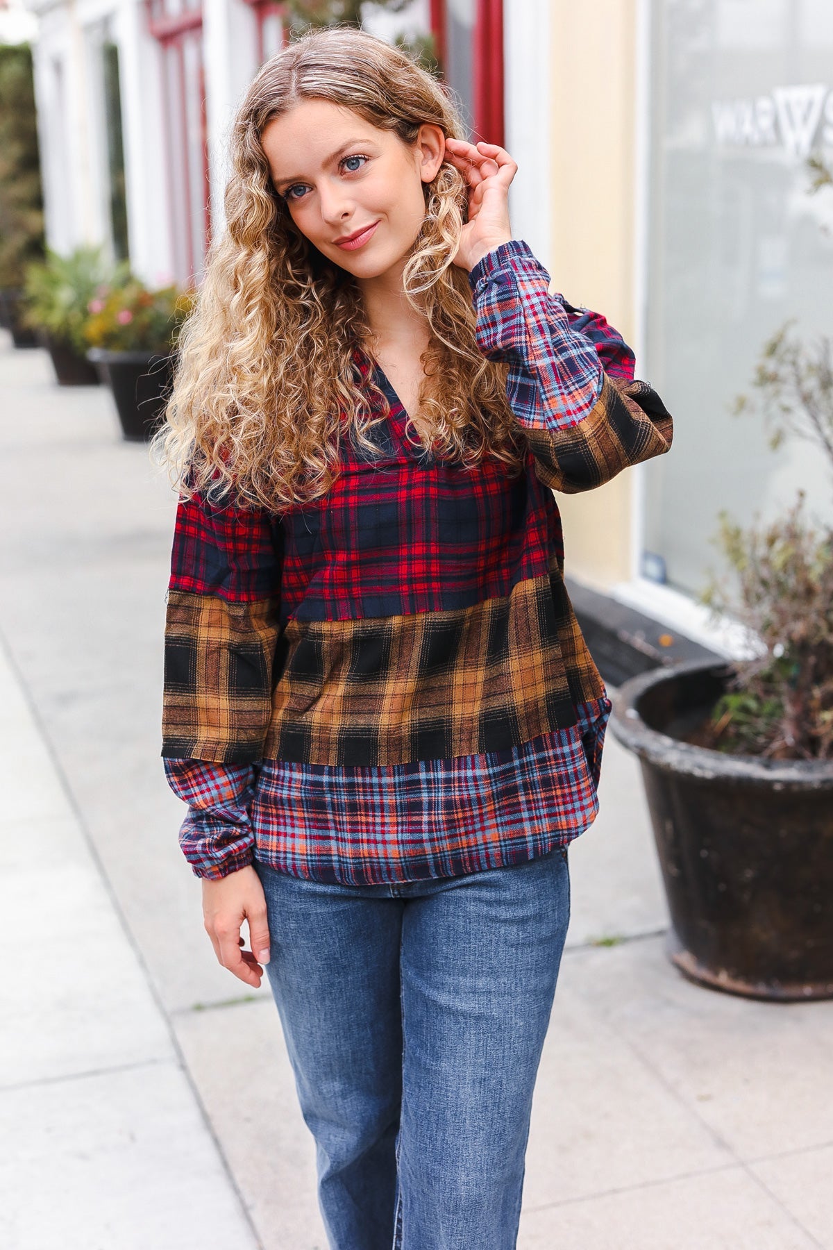 Fall Into You Plaid Flannel Hoodie