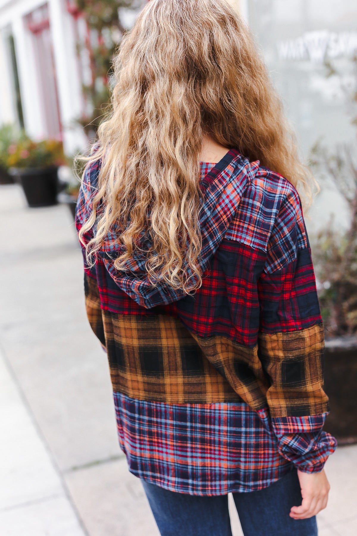 Fall Into You Plaid Flannel Hoodie