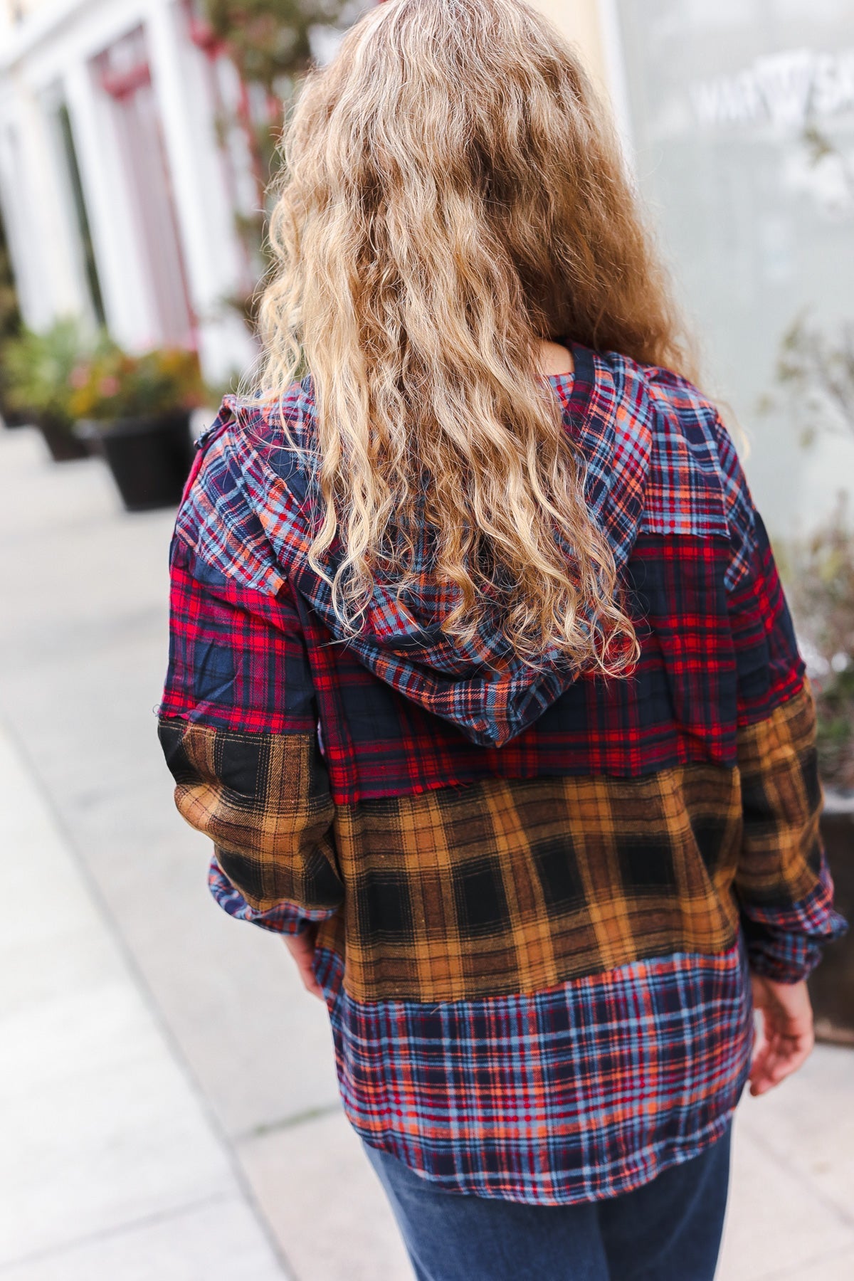 Fall Into You Plaid Flannel Hoodie