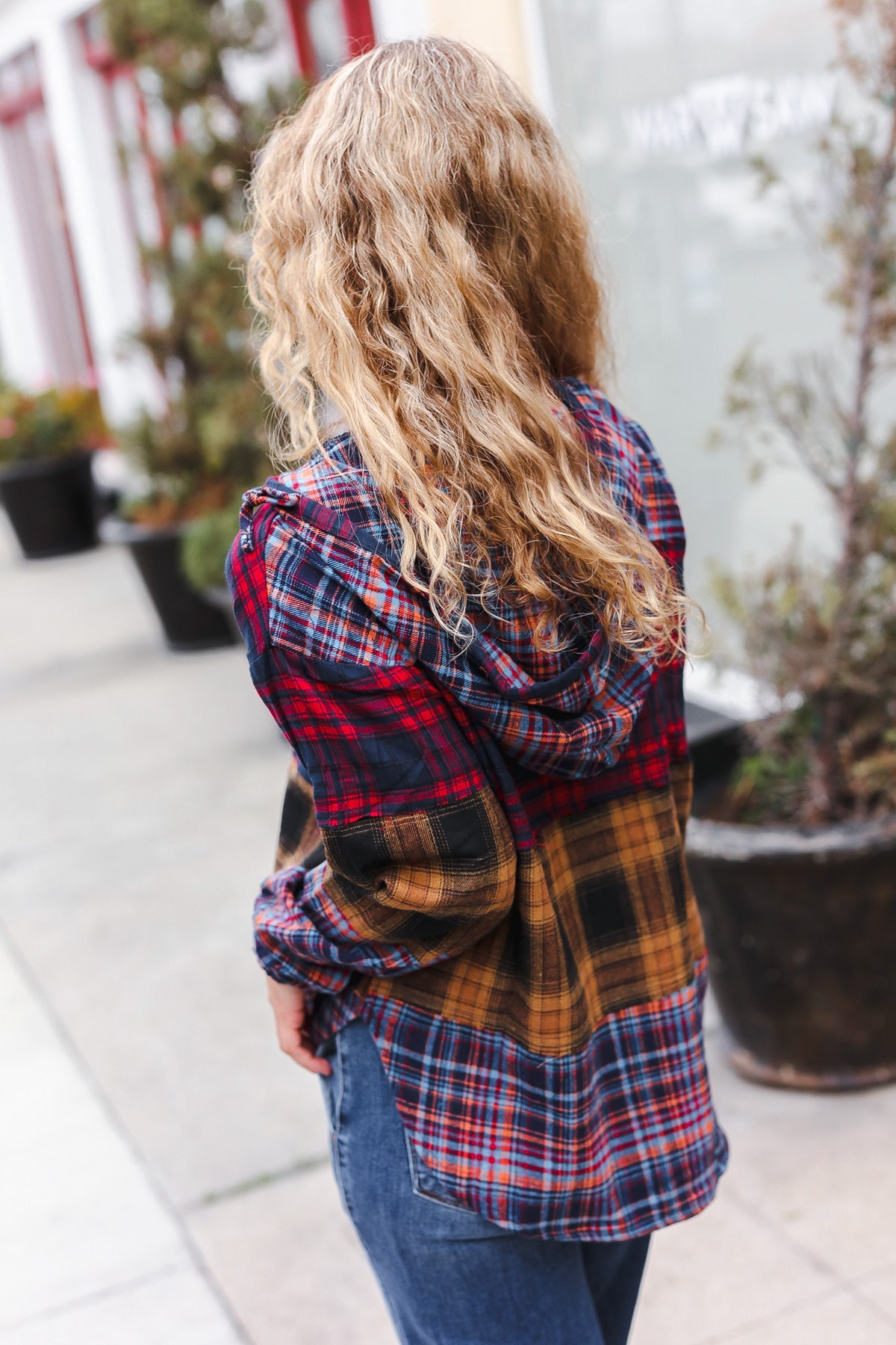 Fall Into You Plaid Flannel Hoodie