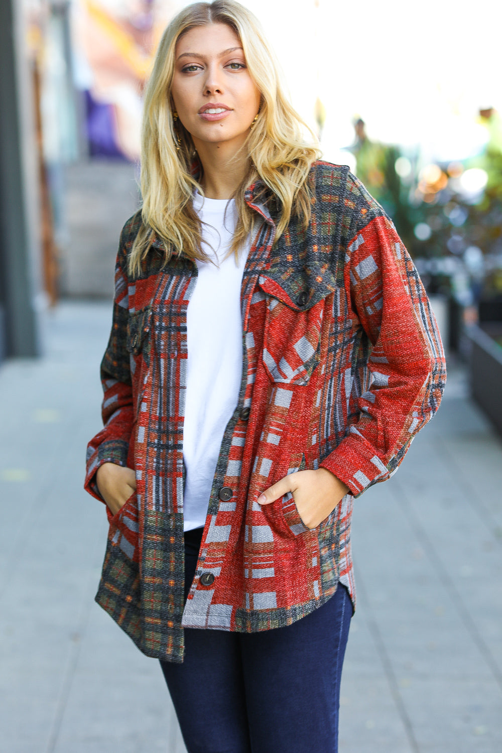 Free Me Plaid Jacquard Shacket