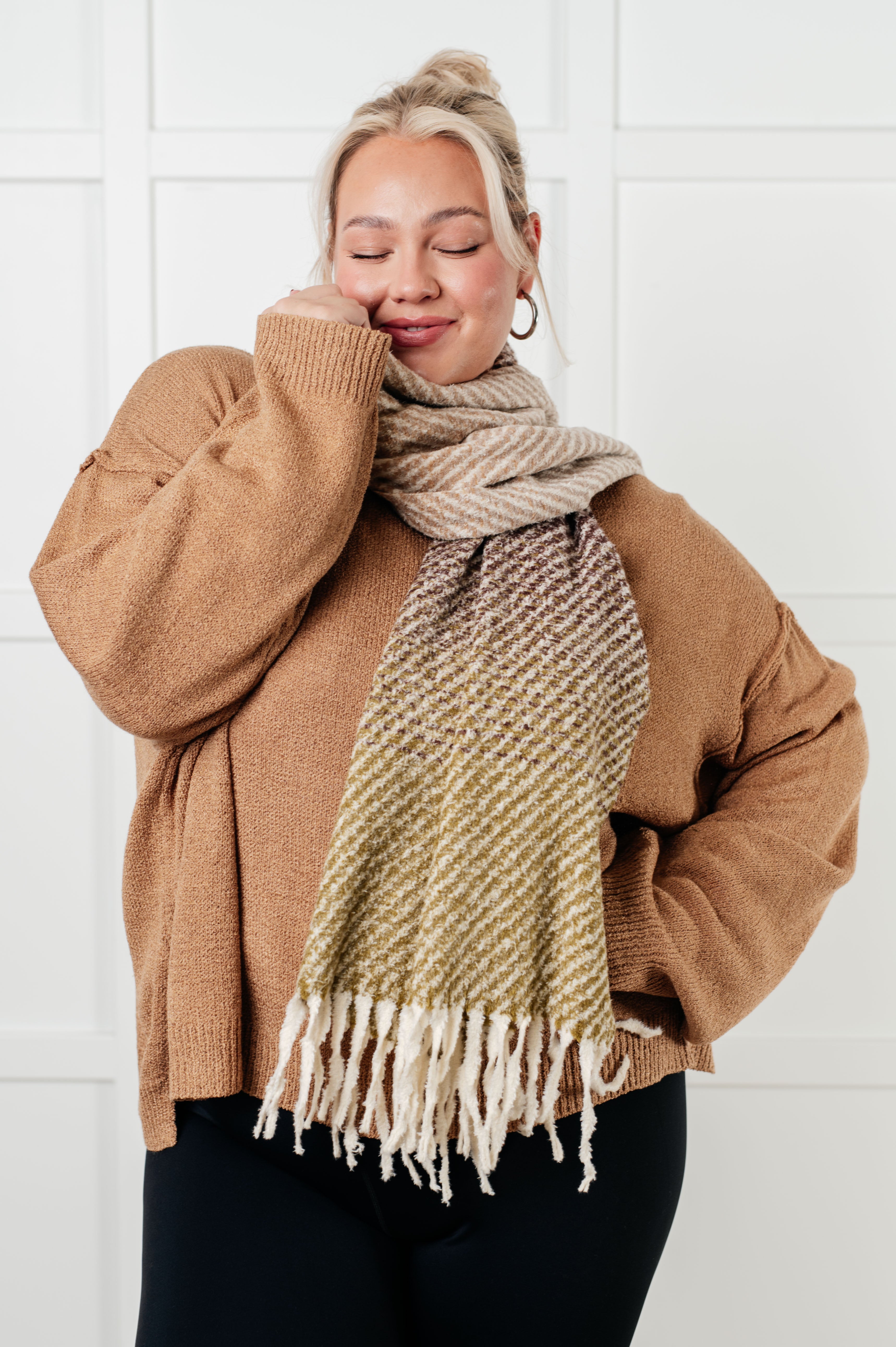 Cold Front Fringe Scarf • Earth Tones