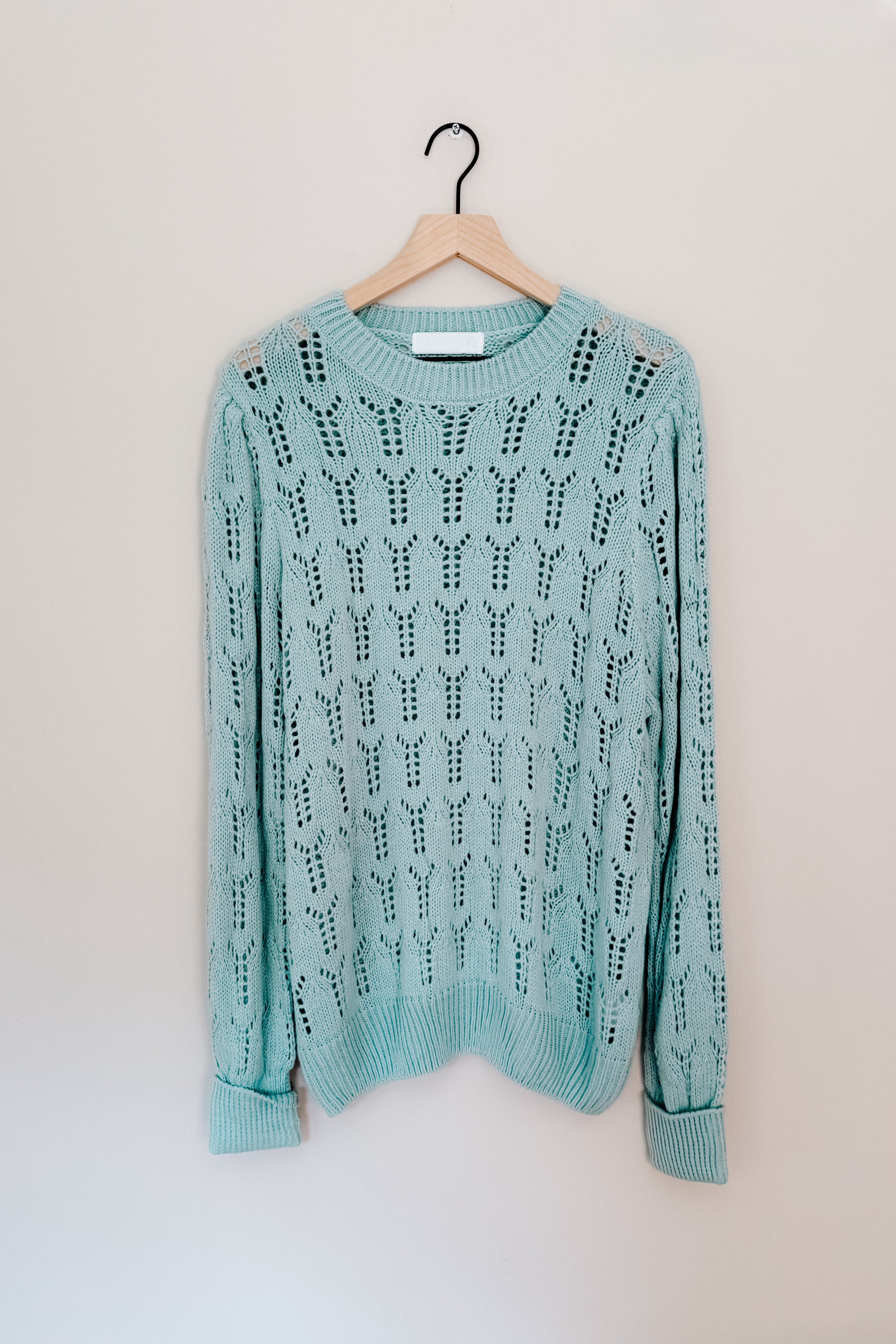 Hole In One Sheer Pointelle Knit Sweater