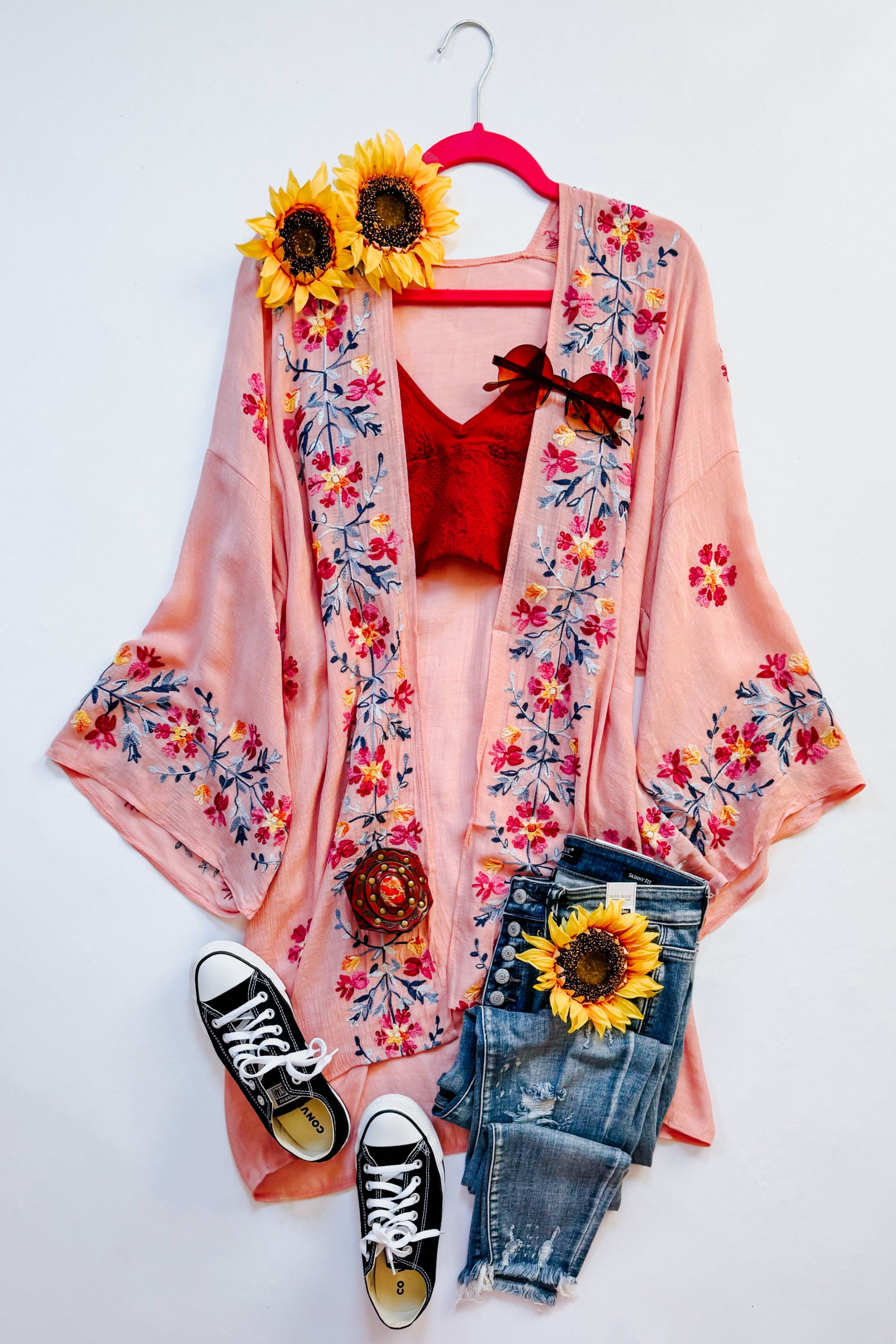 The Sweet Life Embroidered Duster • Rose