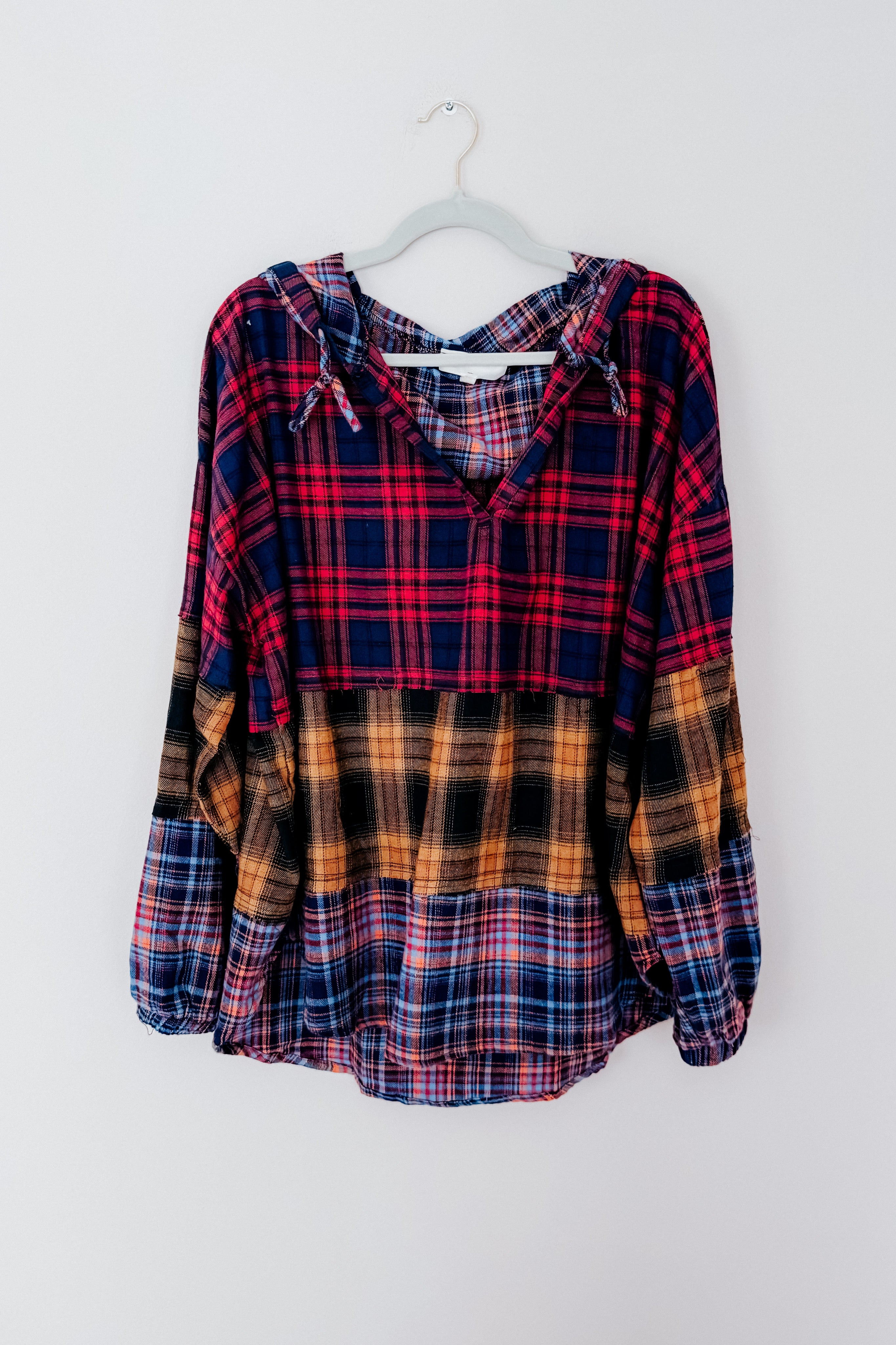 Fall Into You Plaid Flannel Hoodie