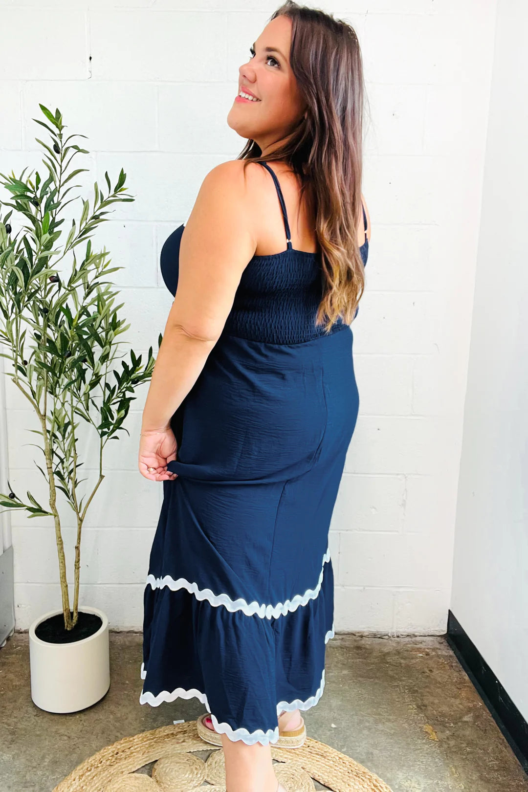 Bold & Sassy Ric Rac Trim Maxi Dress