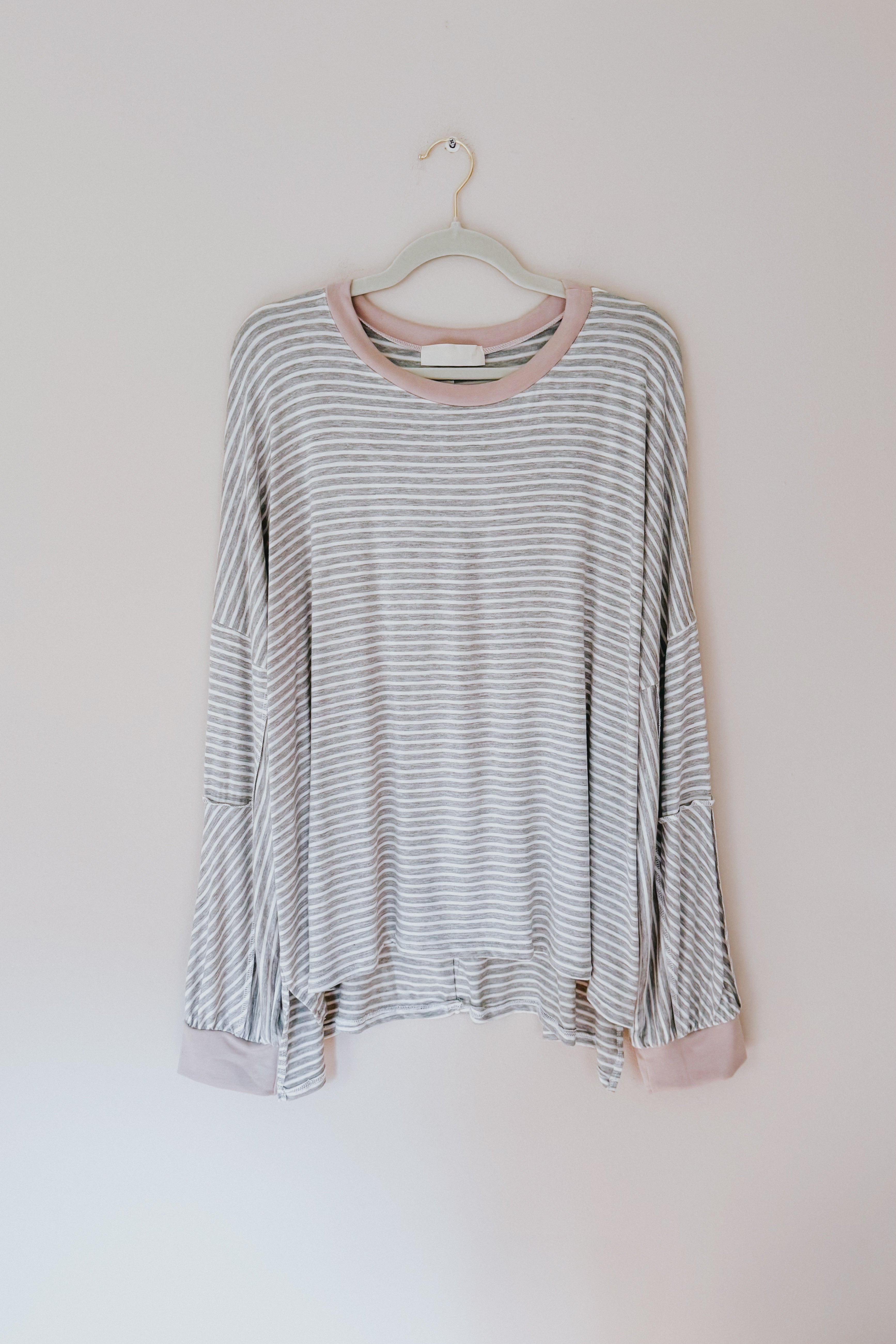 Stay Open Striped Oversized Top