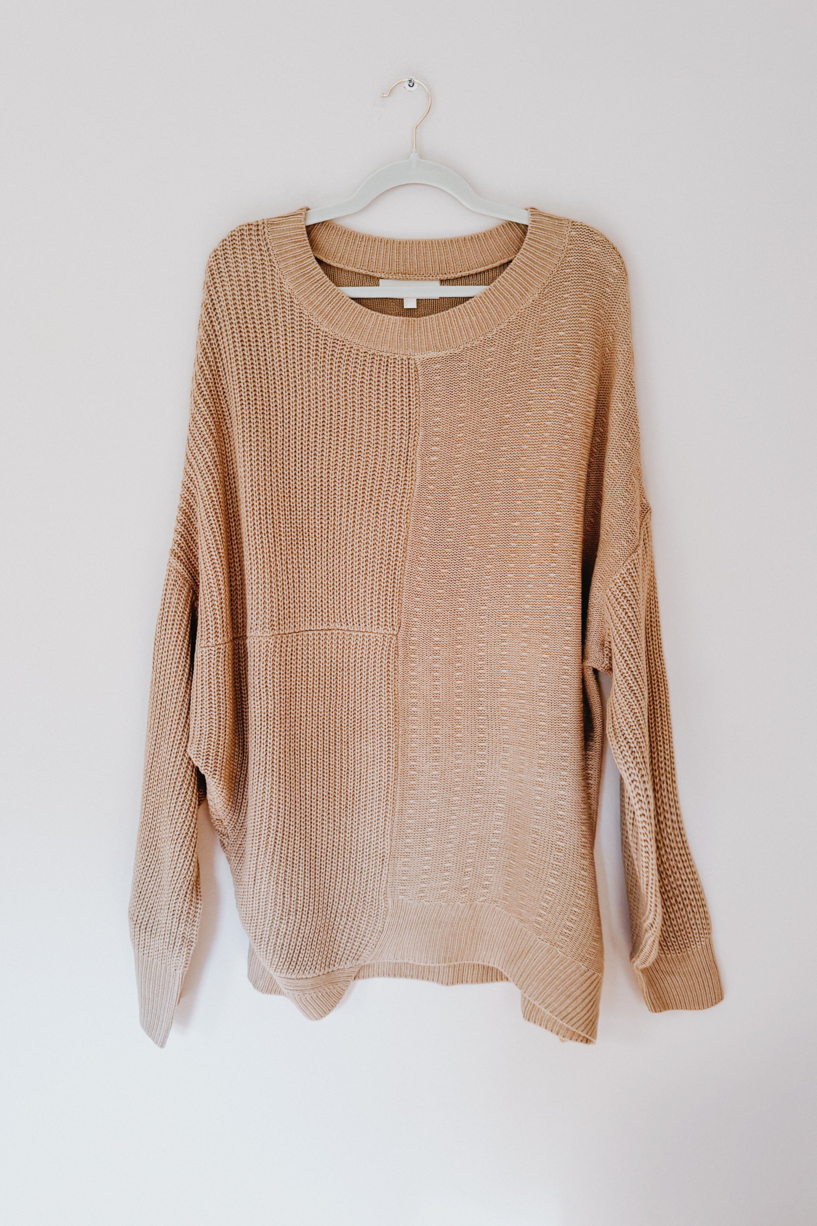 Suddenly Fine Asymmetrical Knit Sweater • Cream