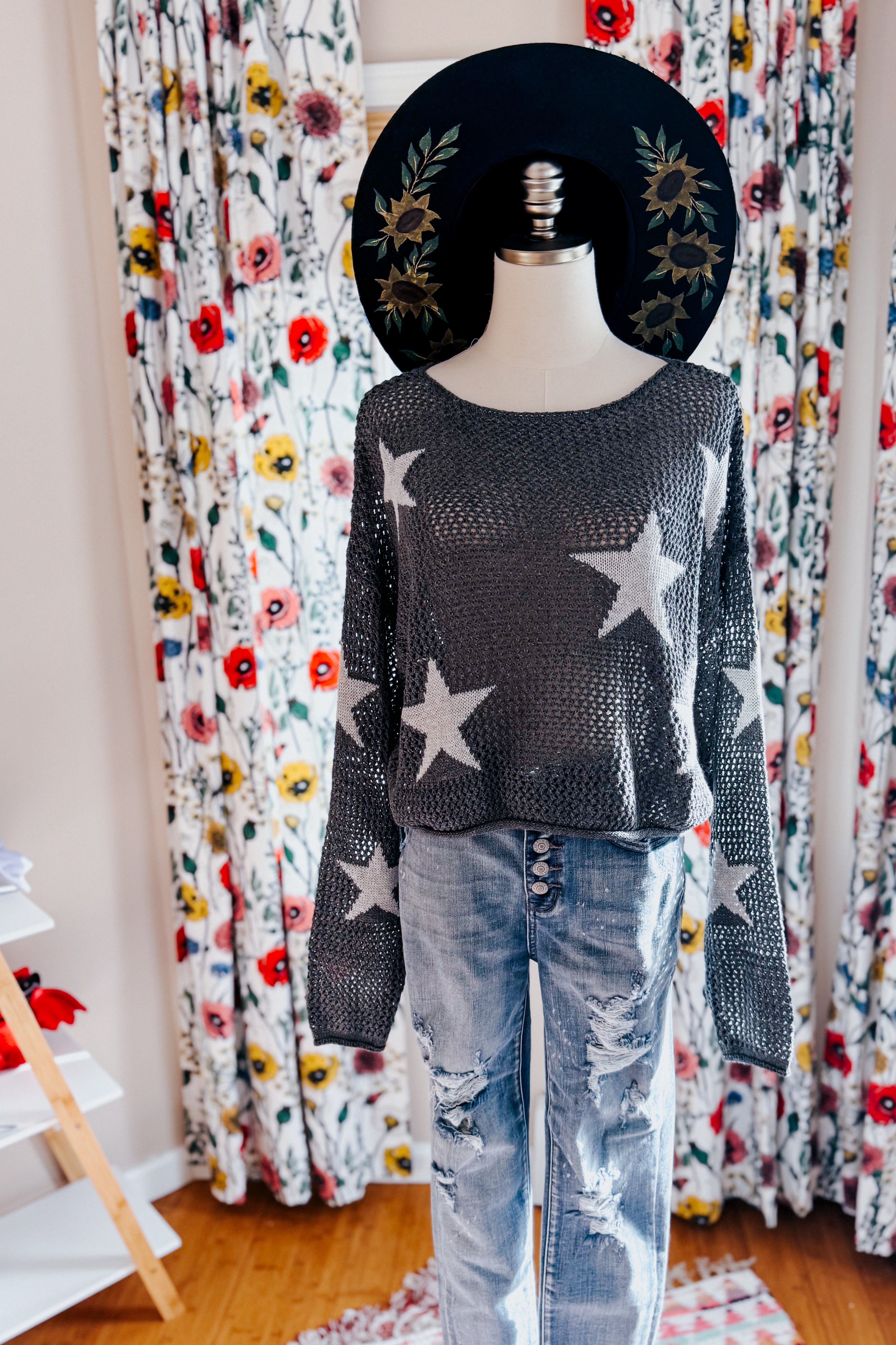 Seeing Stars Mesh Sweater Top