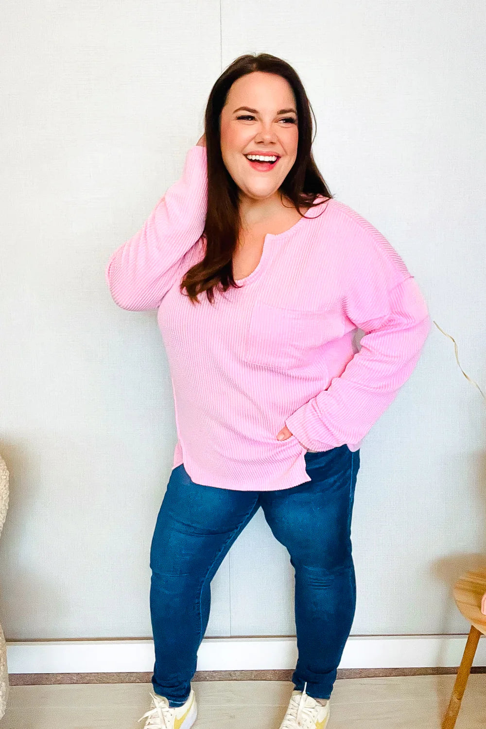 So Charming Mineral Wash Top • Pink