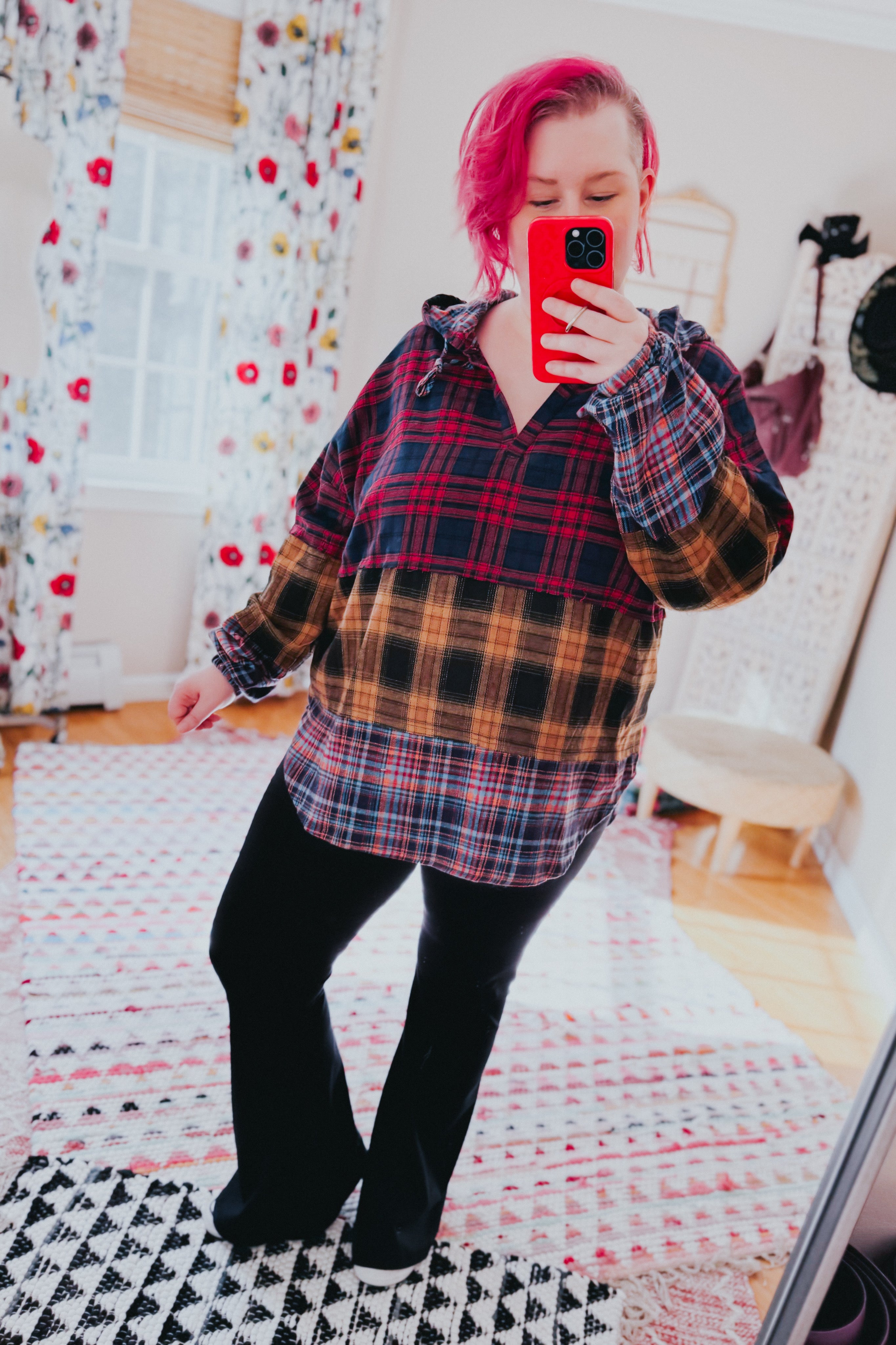 Fall Into You Plaid Flannel Hoodie