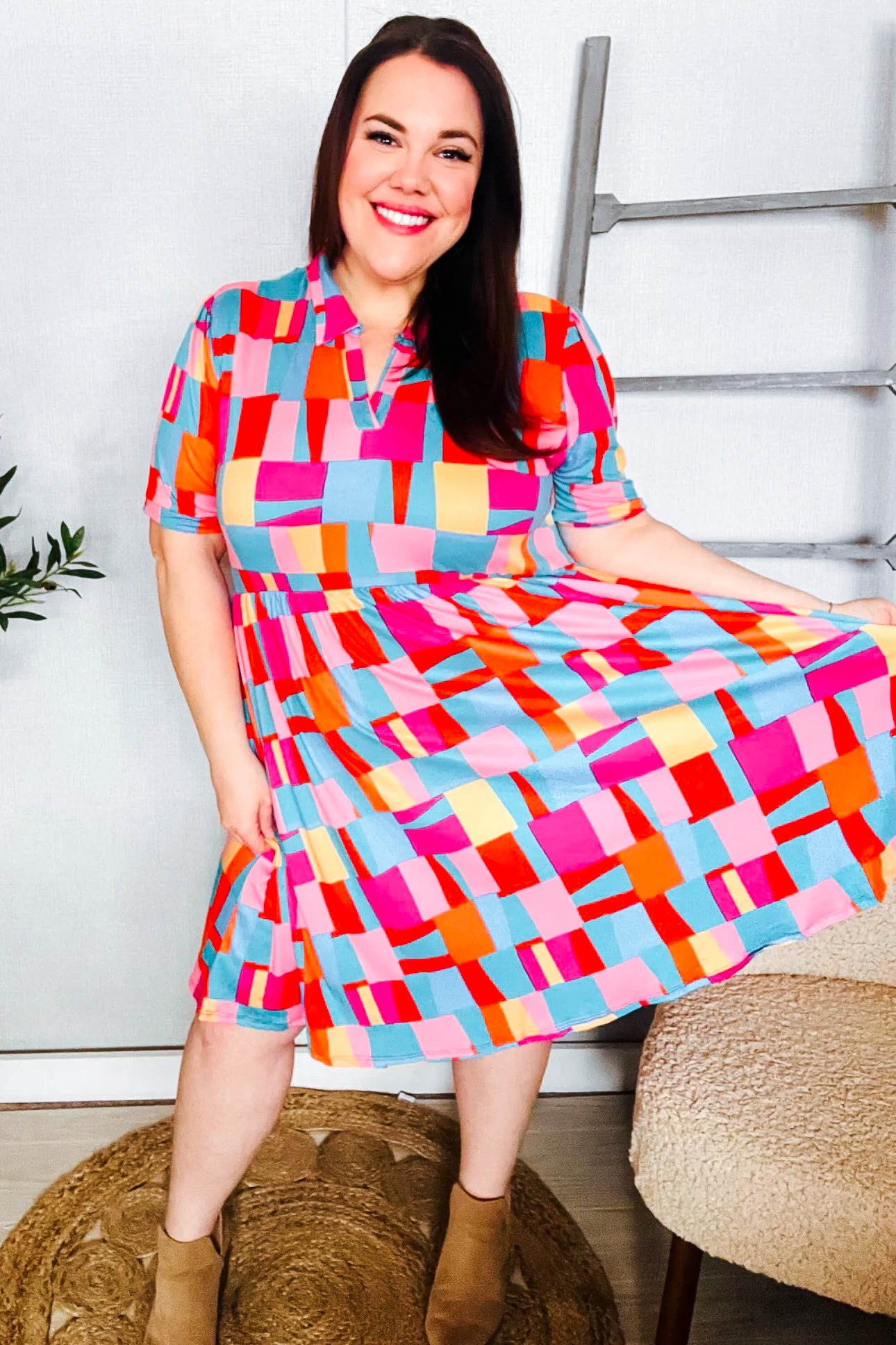 What Love’s Done Abstract Print Dress