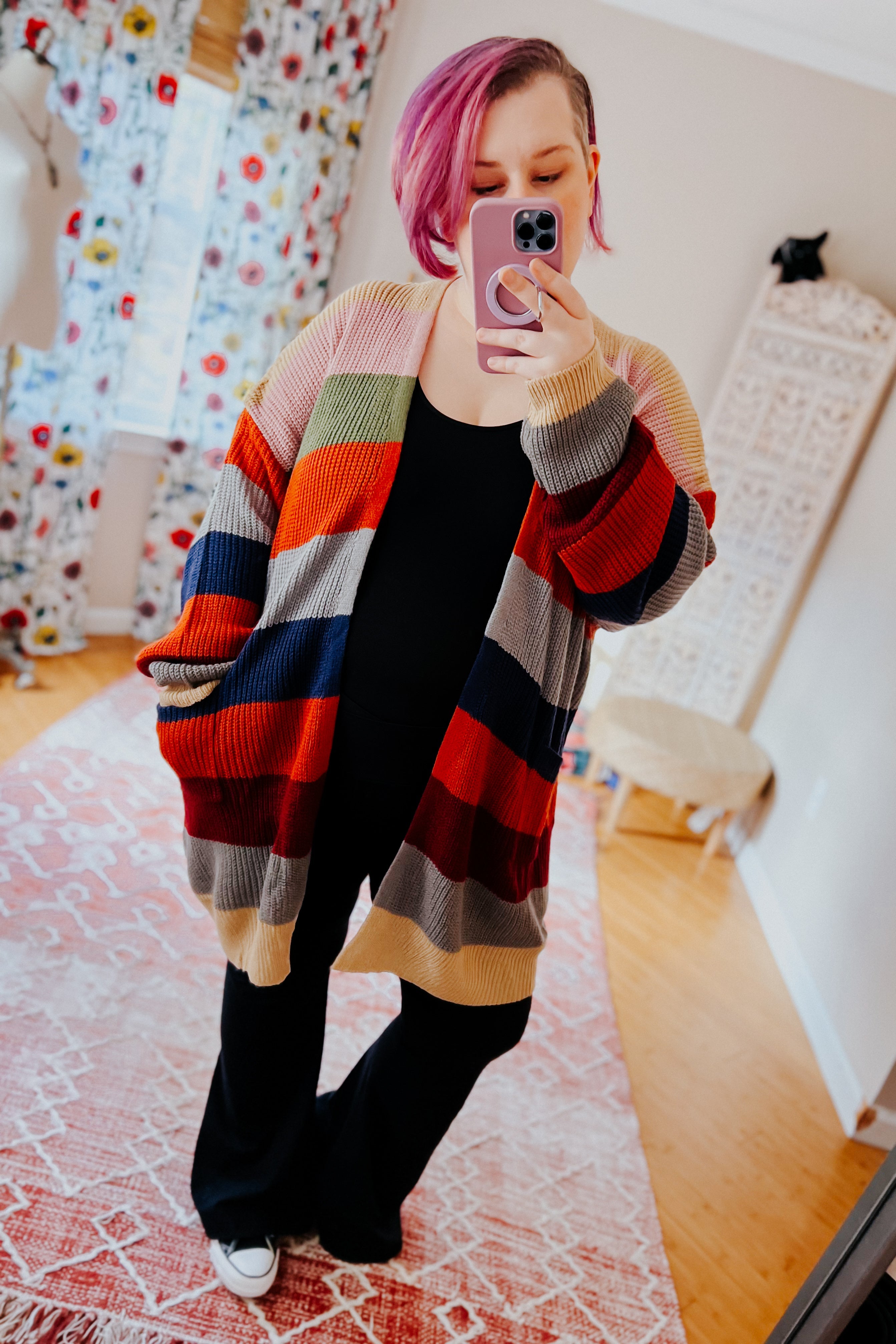 Just A Dream Striped Slouchy Cardigan