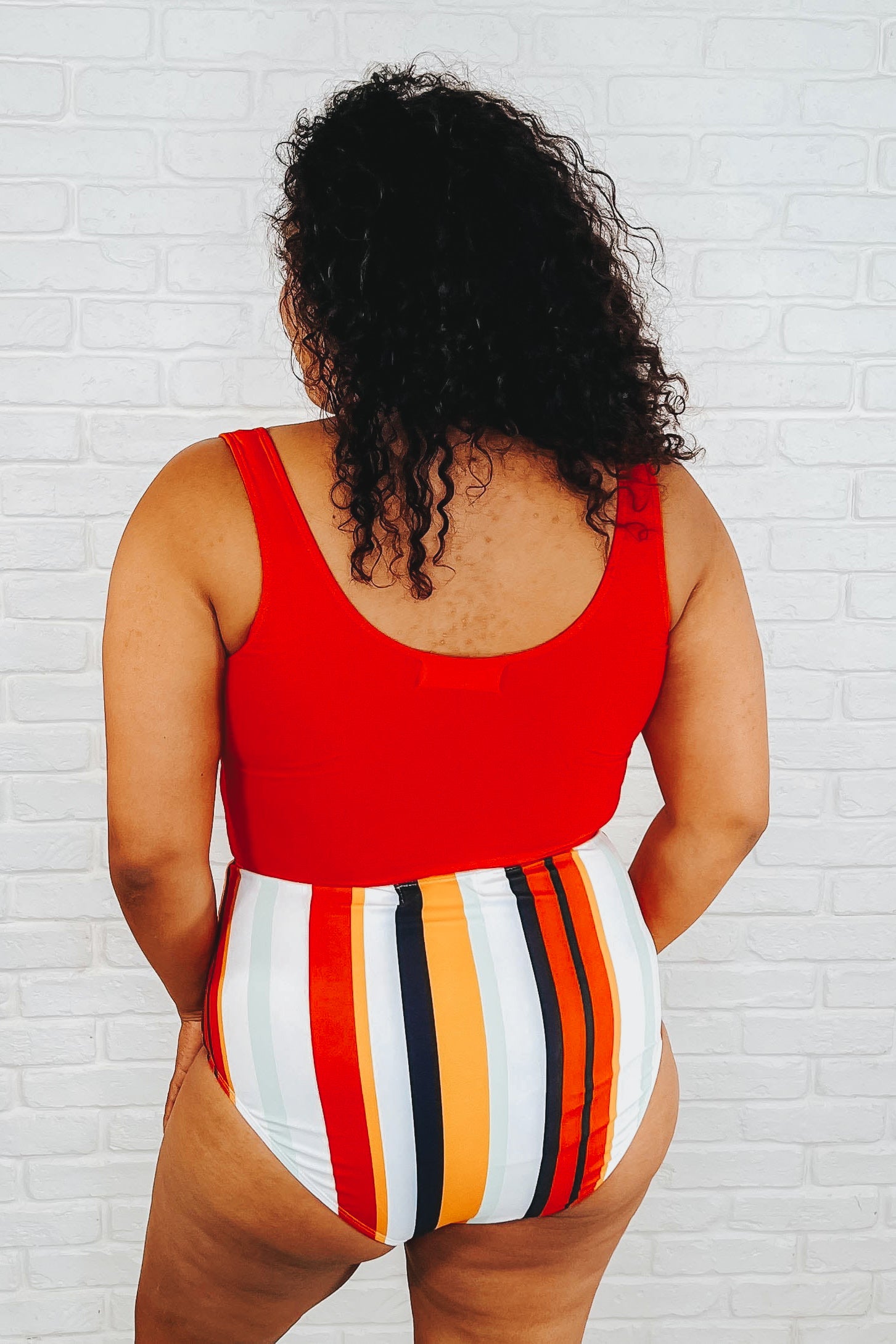 Bermuda Snap Up Swim Top • Red