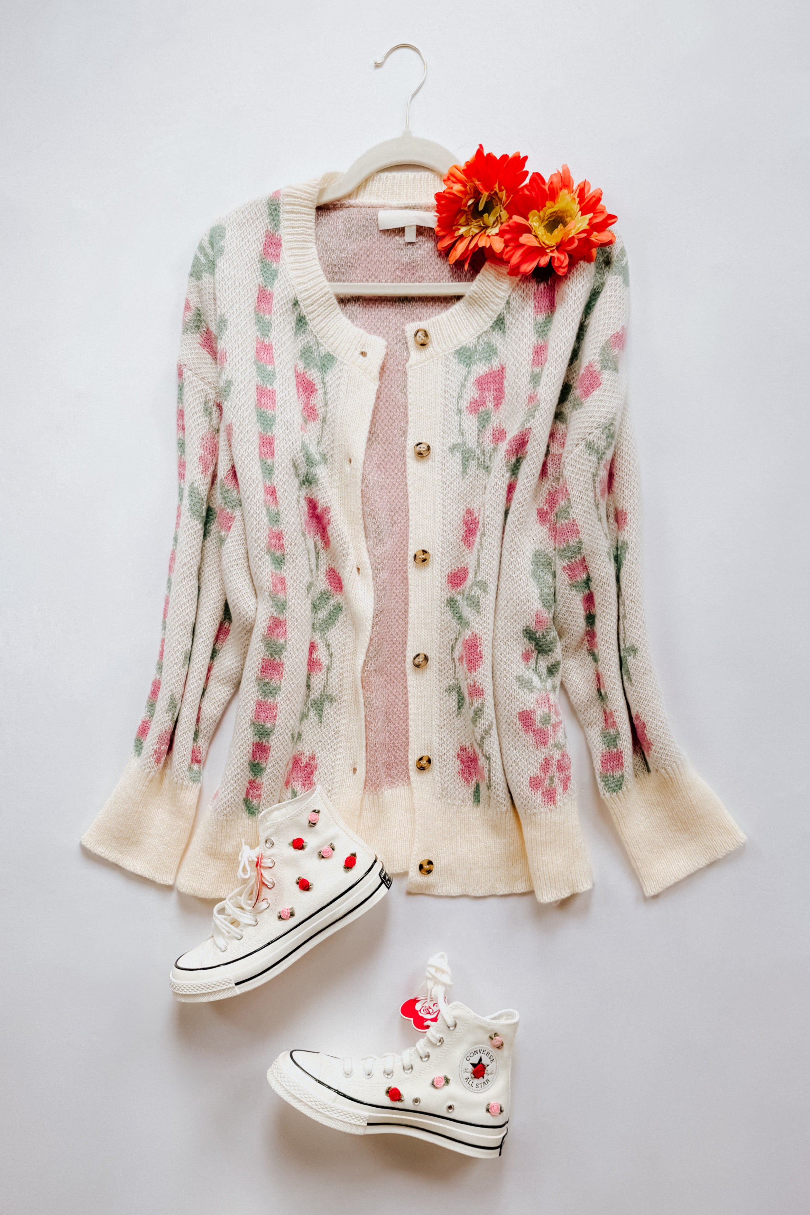 Don’t Wanna Go Jacquard Floral Button Down Cardigan