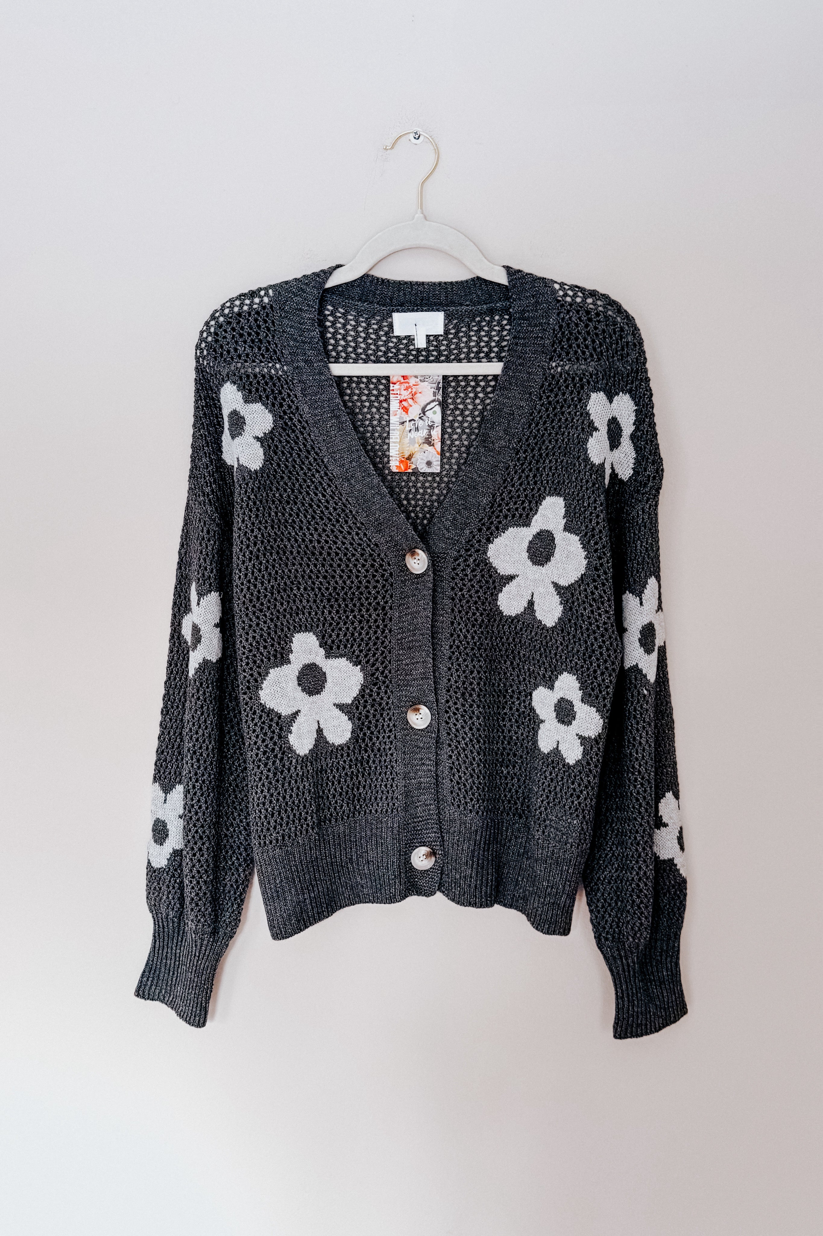 Daisy Do Floral Mesh Button Cardigan