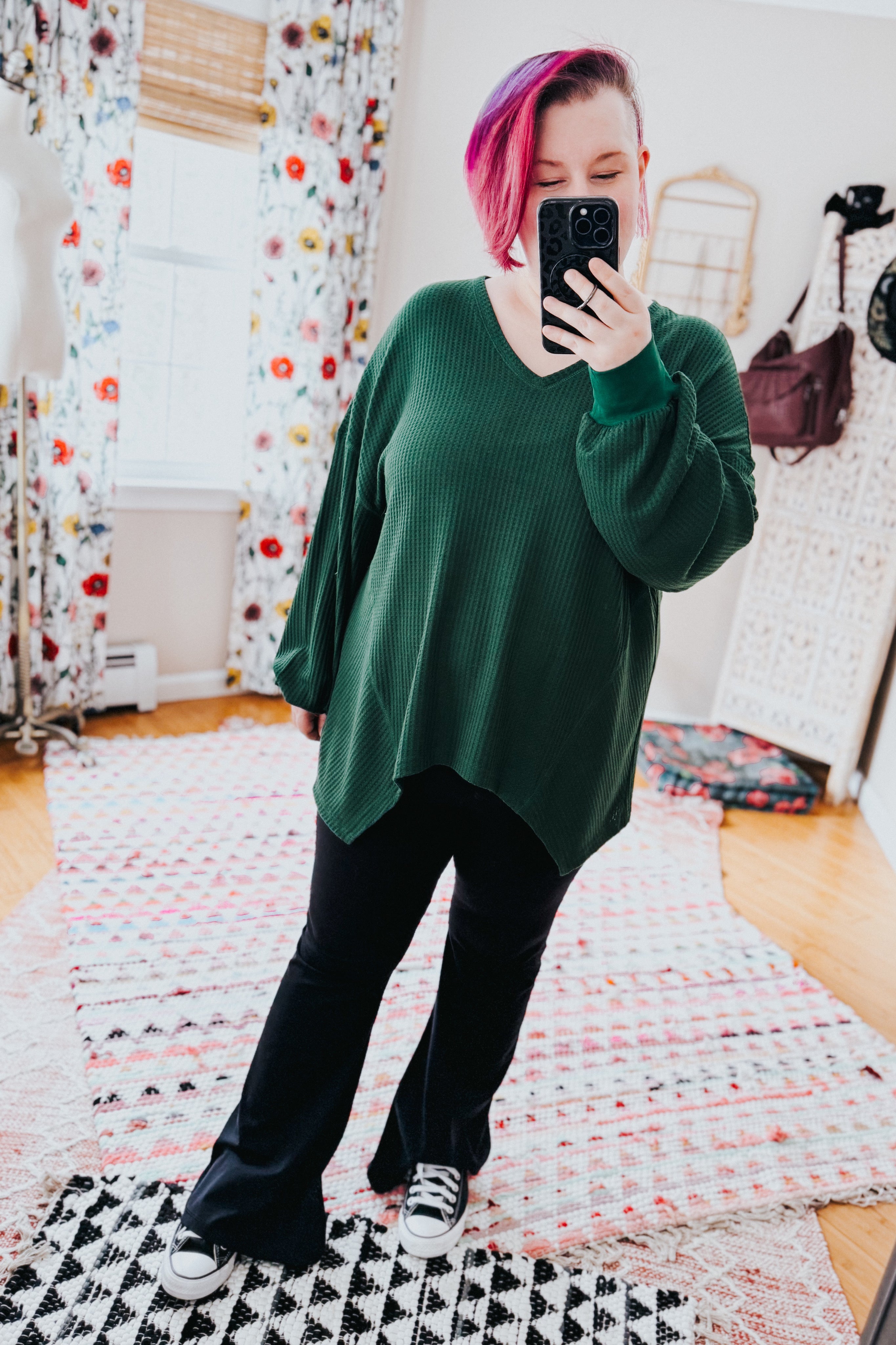 Good Things Are Coming V-Neck Top • Green