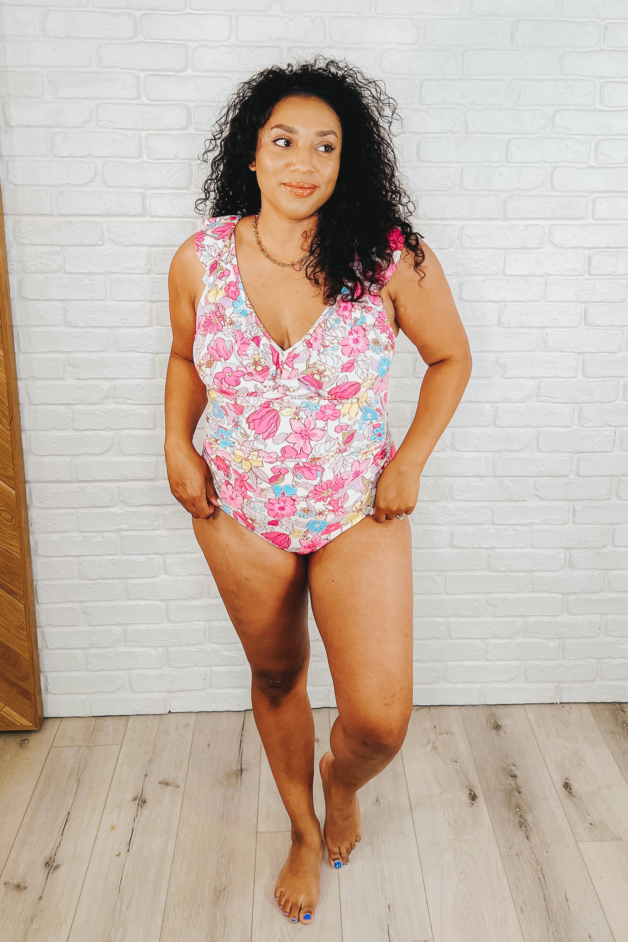 Naples Floral Ruched Swimsuit