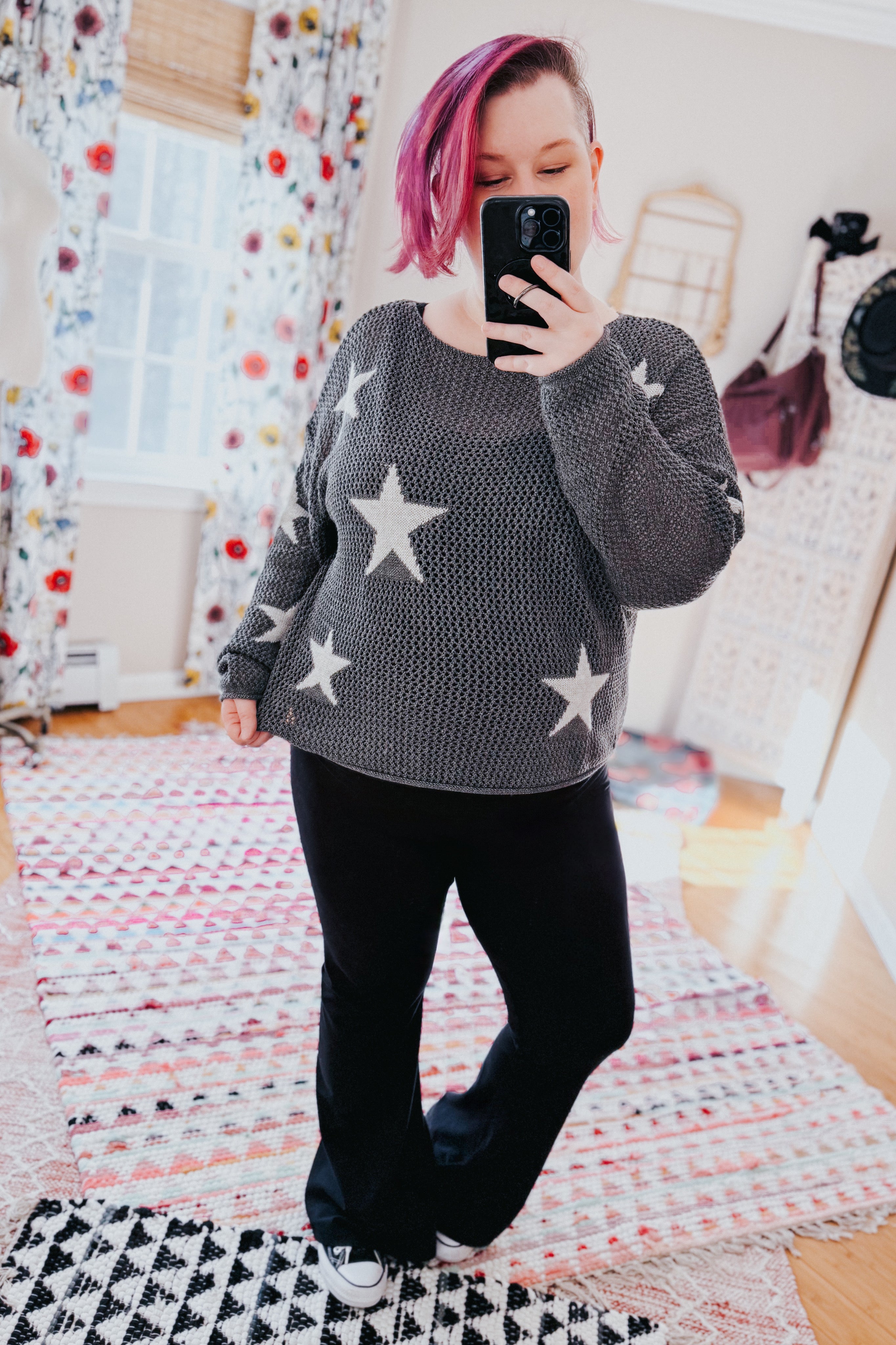 Seeing Stars Mesh Sweater Top