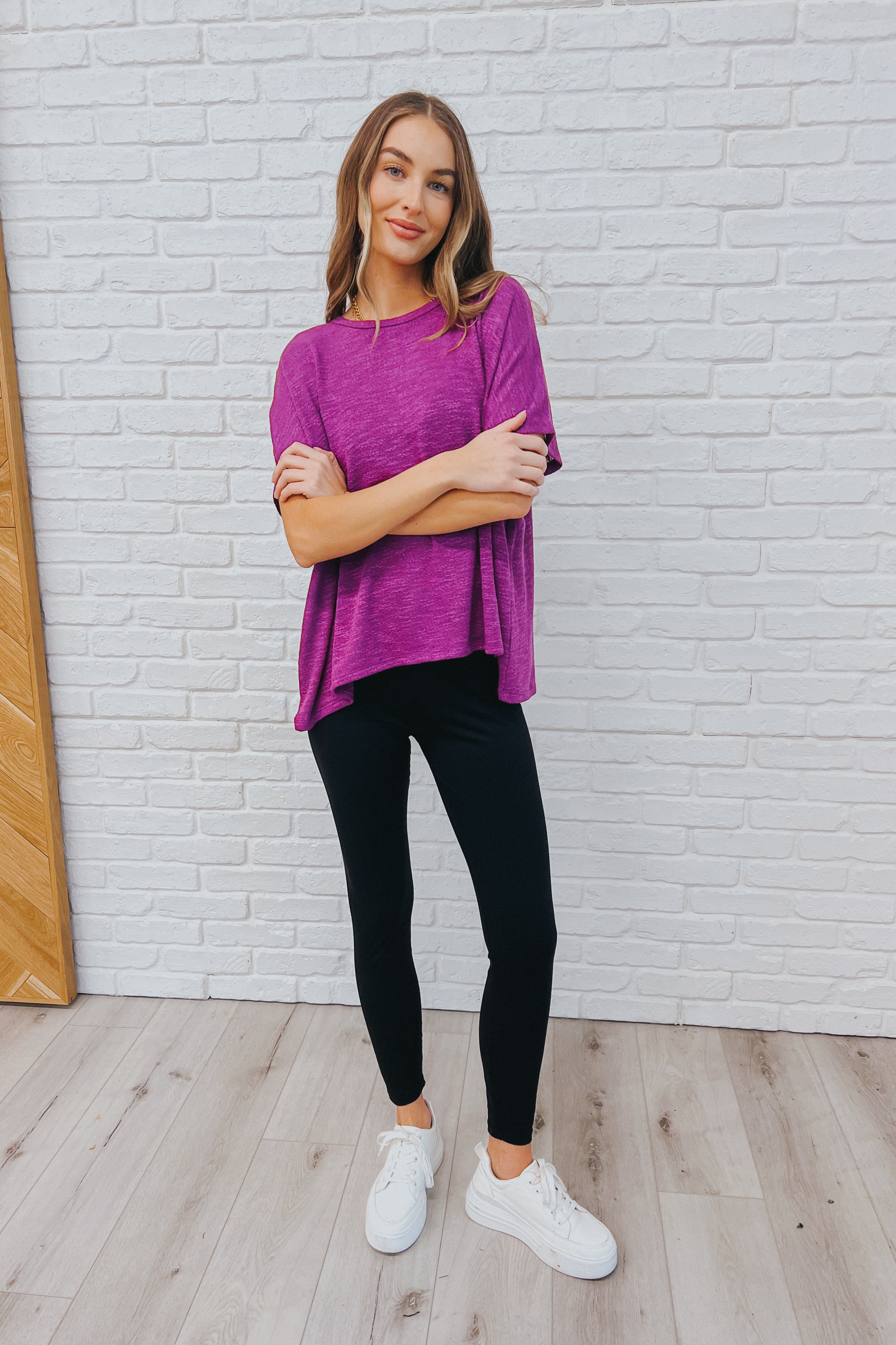 Basically Flowing Dolman Sleeve Top • Light Plum