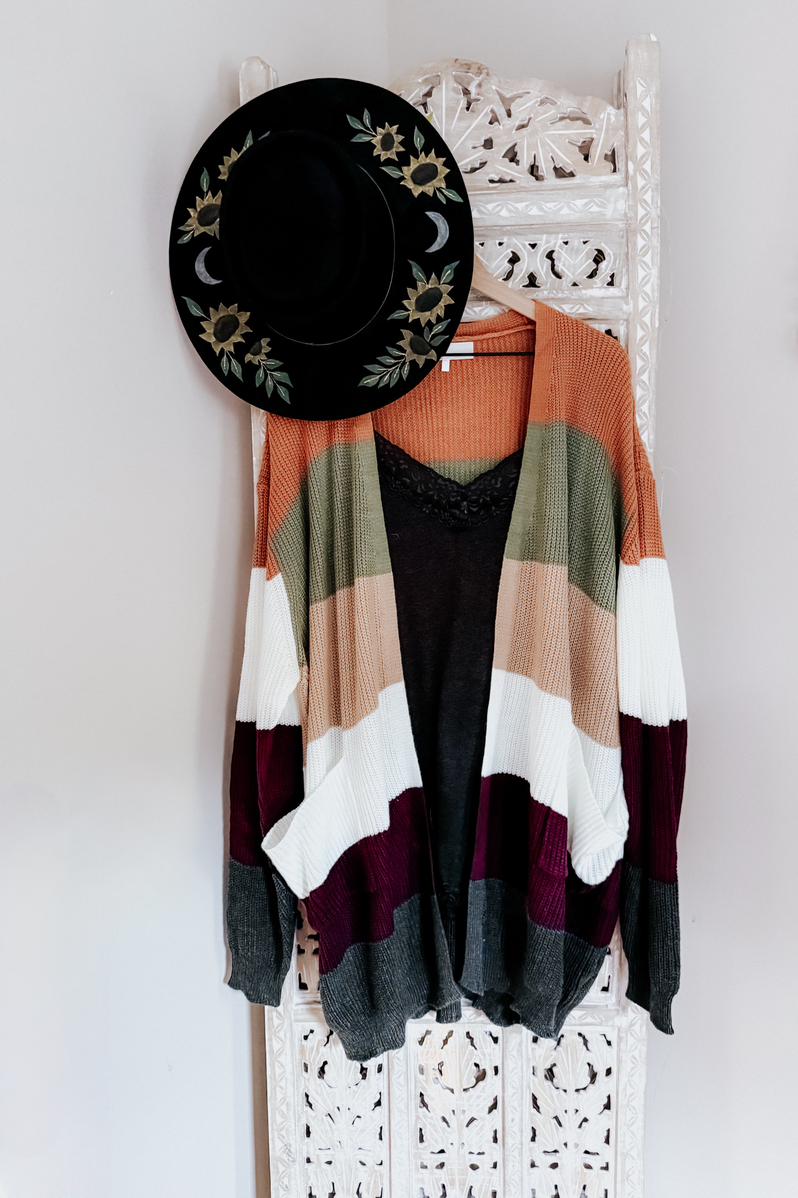 Pay Back The Love Color Block Open Cardigan