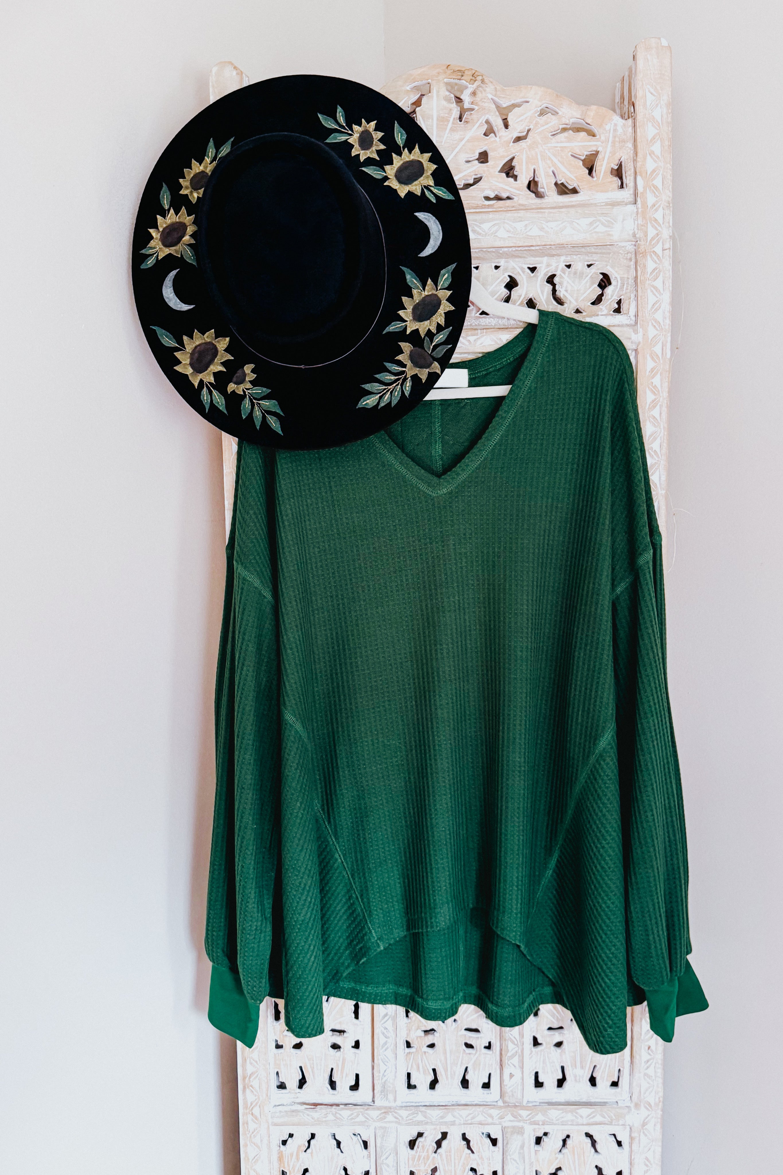 Good Things Are Coming V-Neck Top • Green