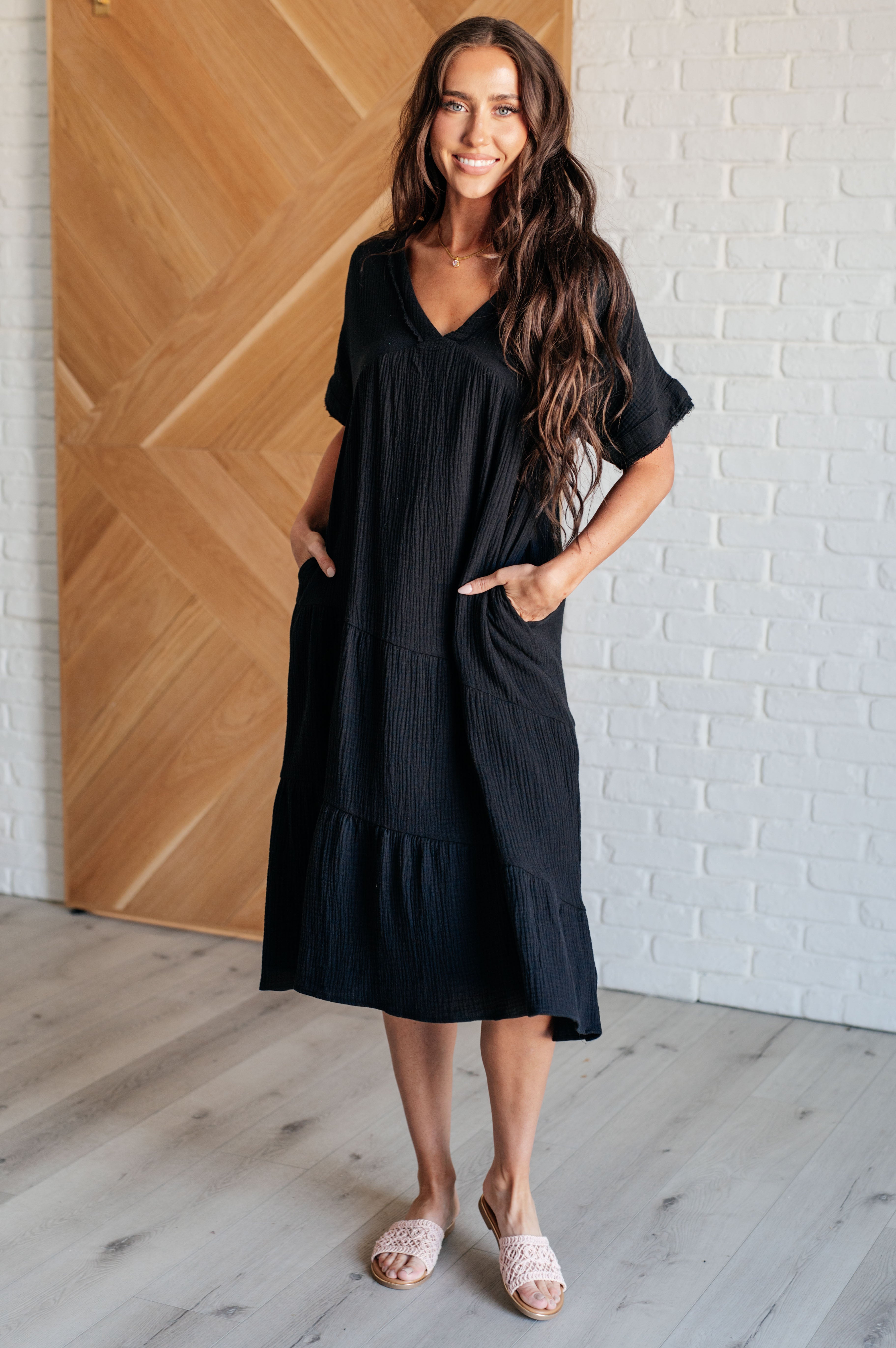 Always Learning Dolman Sleeve Dress • Black