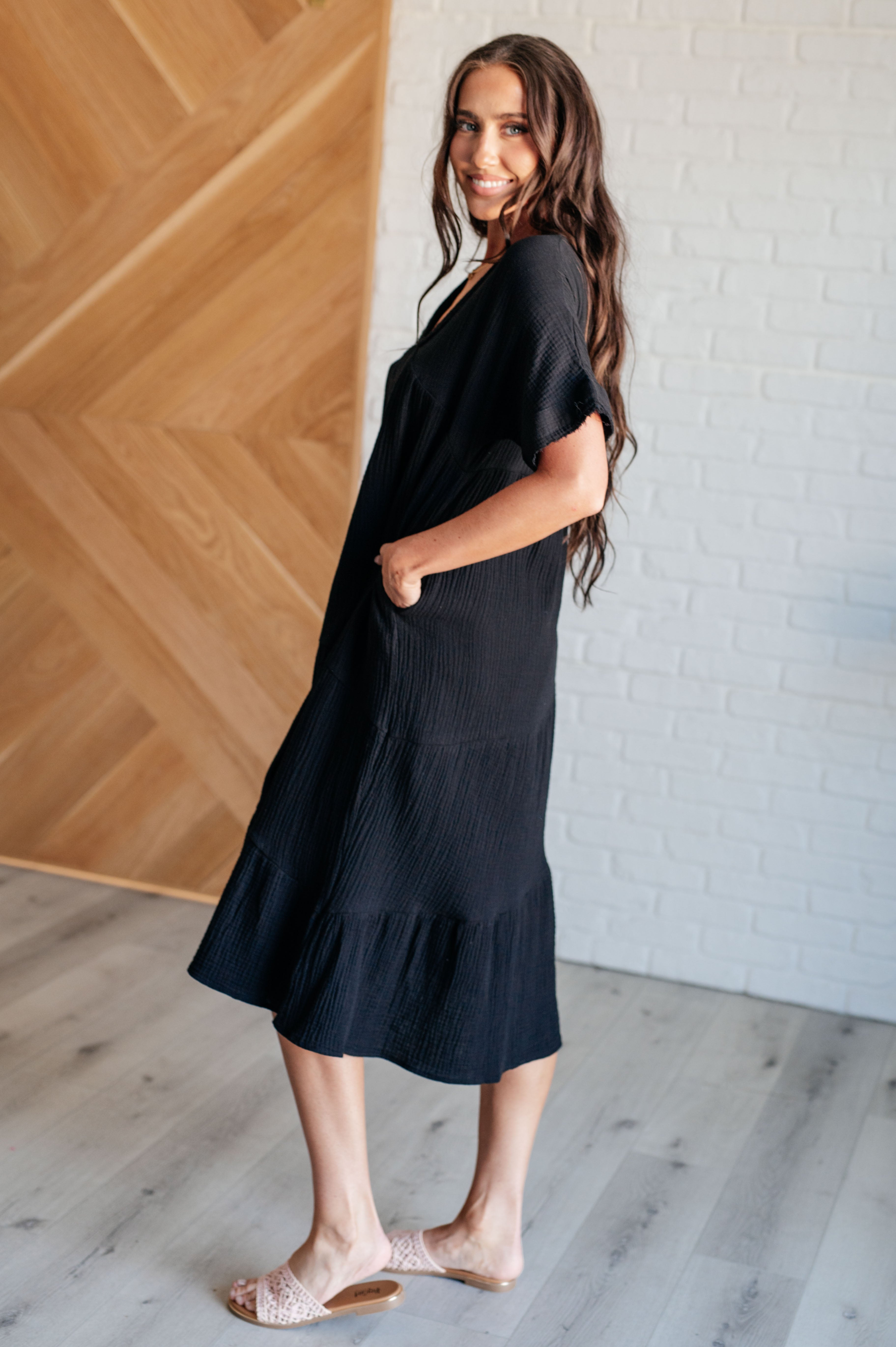 Always Learning Dolman Sleeve Dress • Black