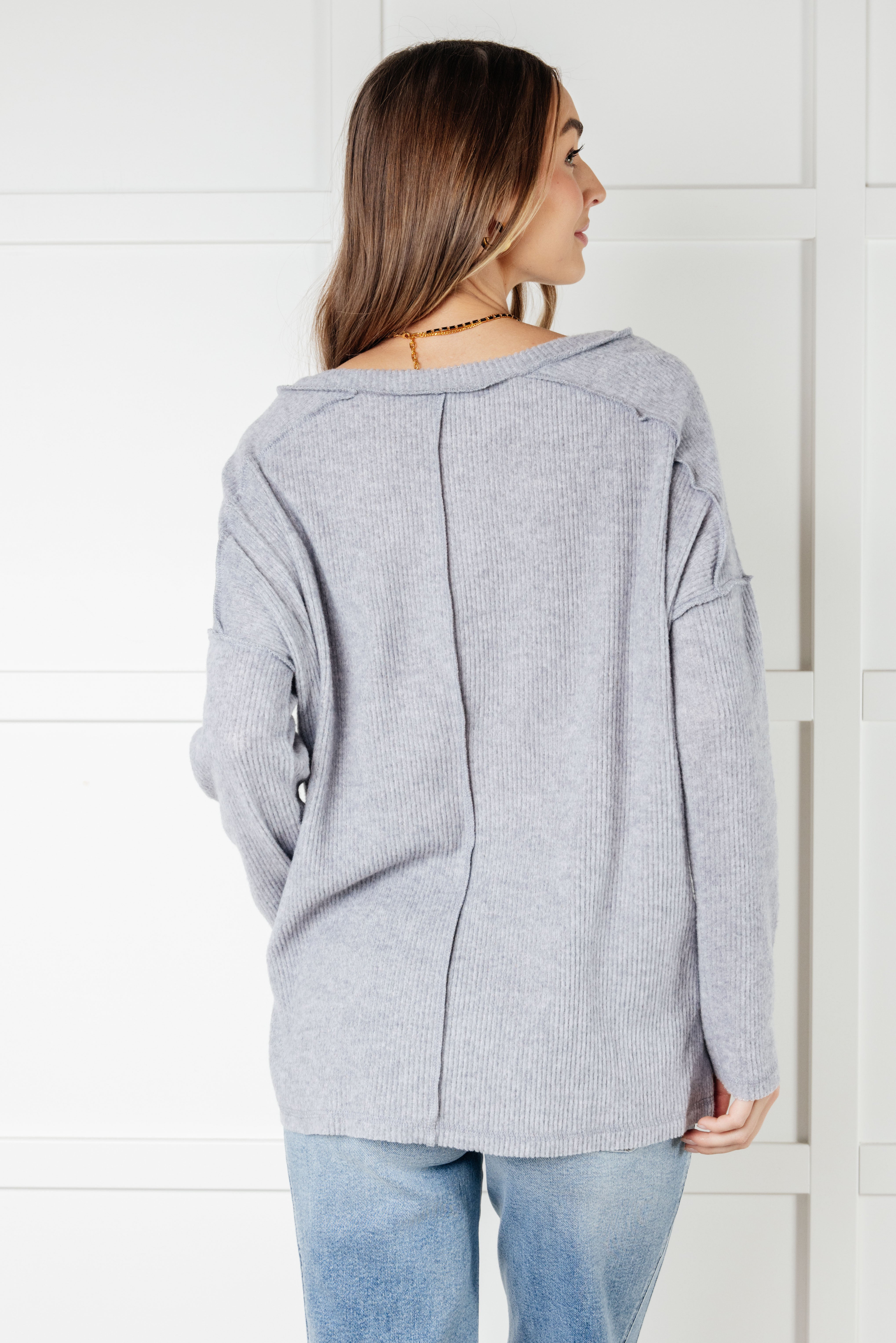 Basically Freezing Brushed Hacci Top • Heather Grey