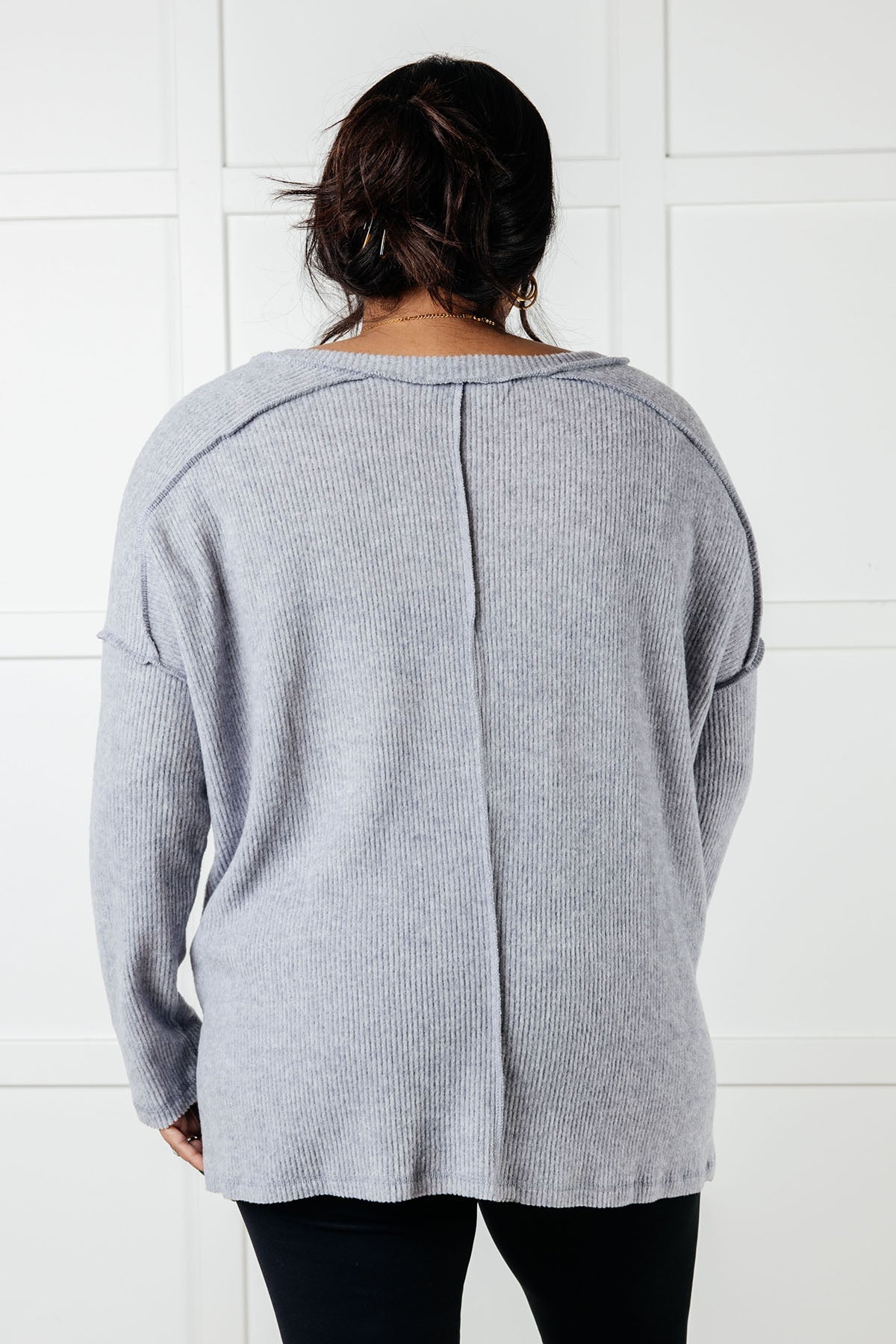 Basically Freezing Brushed Hacci Top • Heather Grey