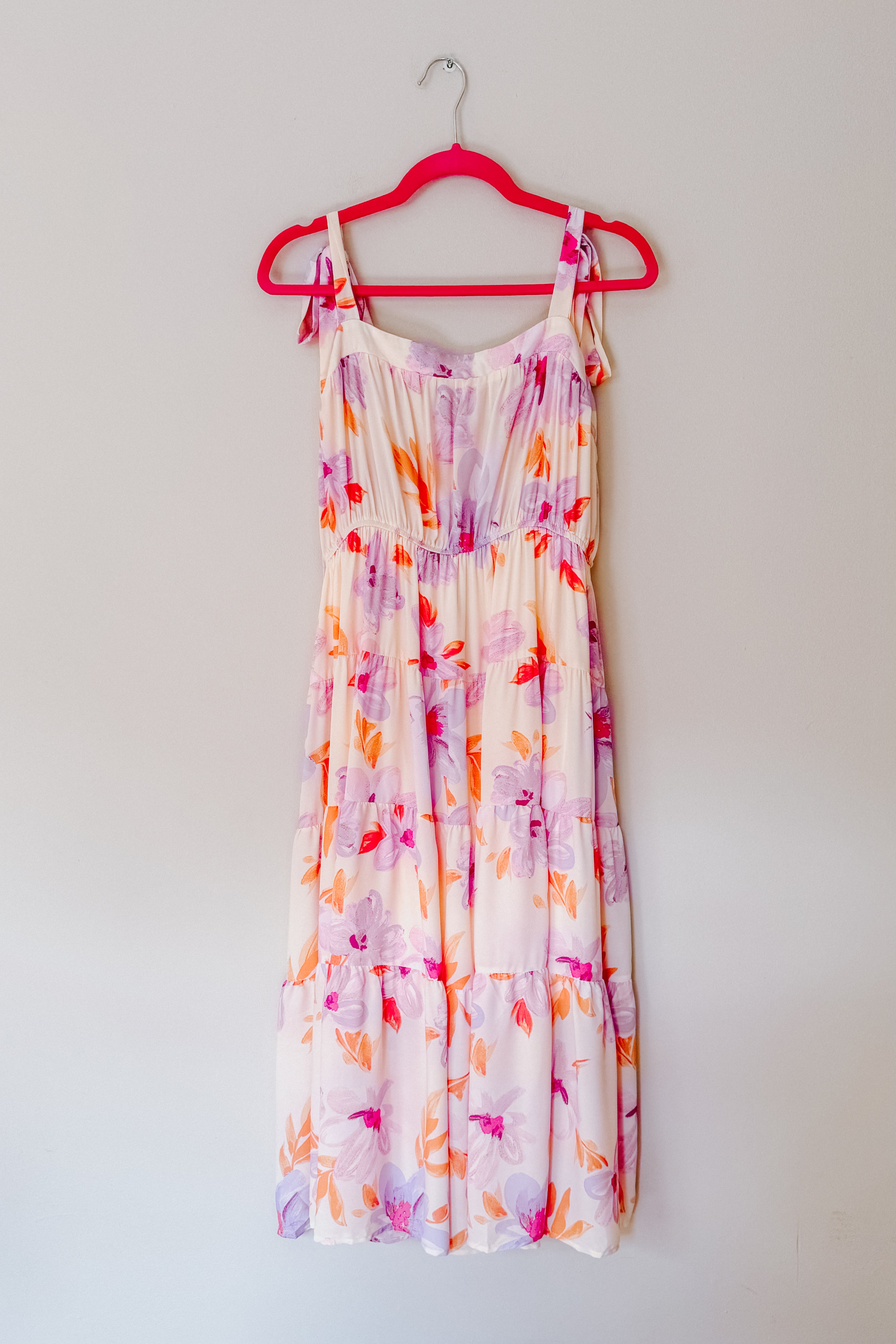 Pastel Petals Floral Midi Dress