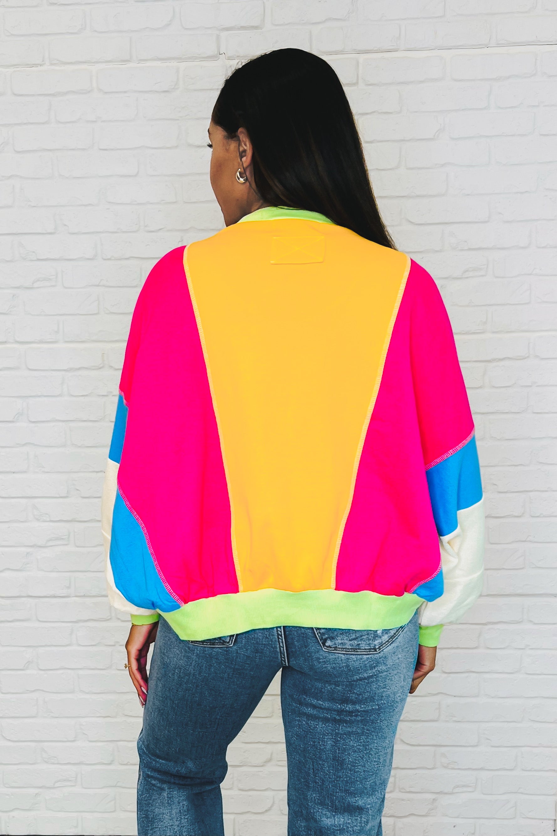 Blockbuster Color Block Pullover • Bright