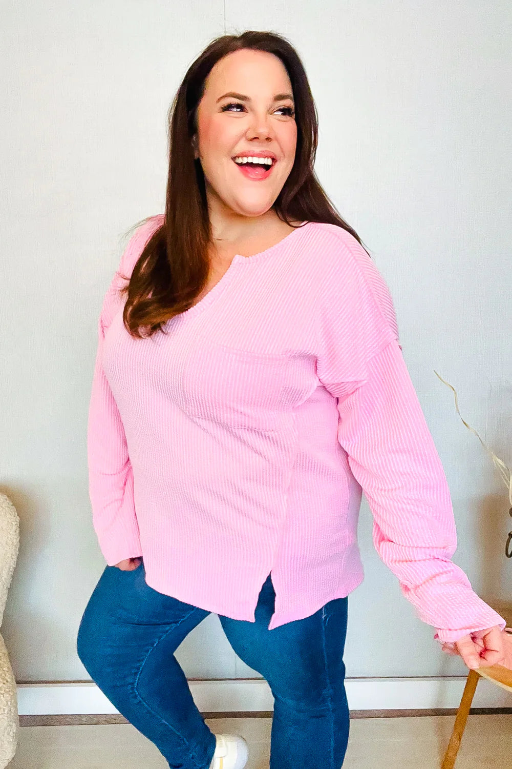 So Charming Mineral Wash Top • Pink